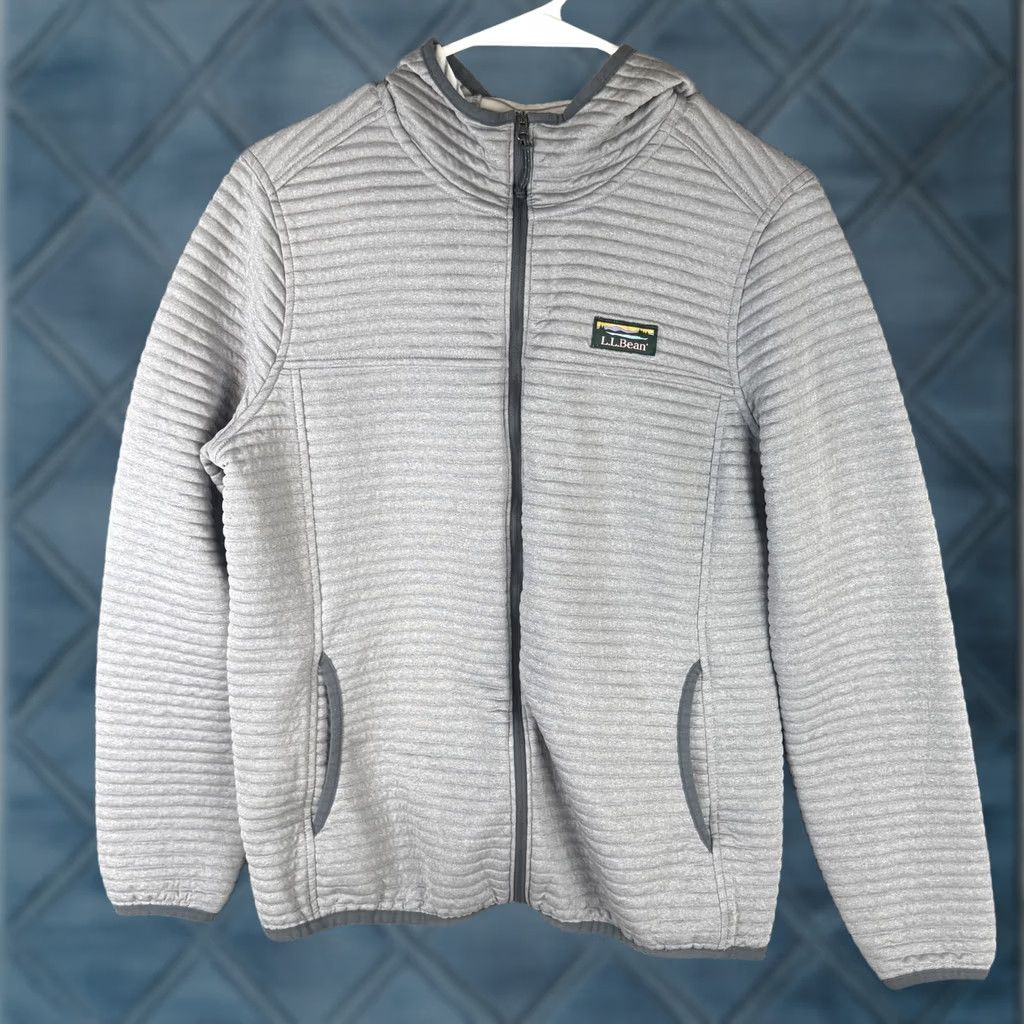 Vintage L.L.Bean Fleece Jacket Mens M Gray Hooded Quilted Full Zip Outdoor Jacket Size US M / EU 48-50 / 2 - 1 Thumbnail
