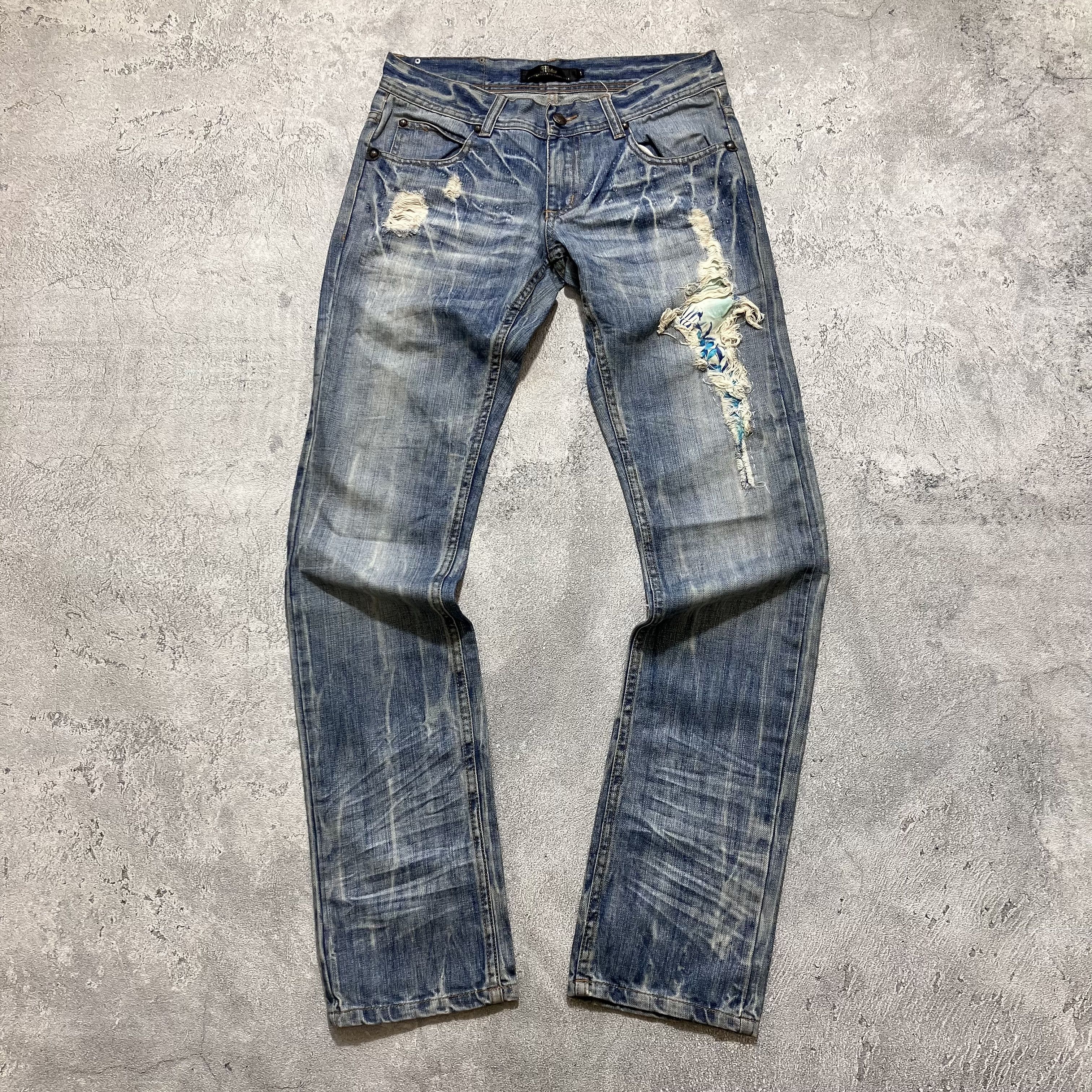 If Six Was Nine Midas mudwash honeycomb distressed jeans Size US 31 - 1 Thumbnail