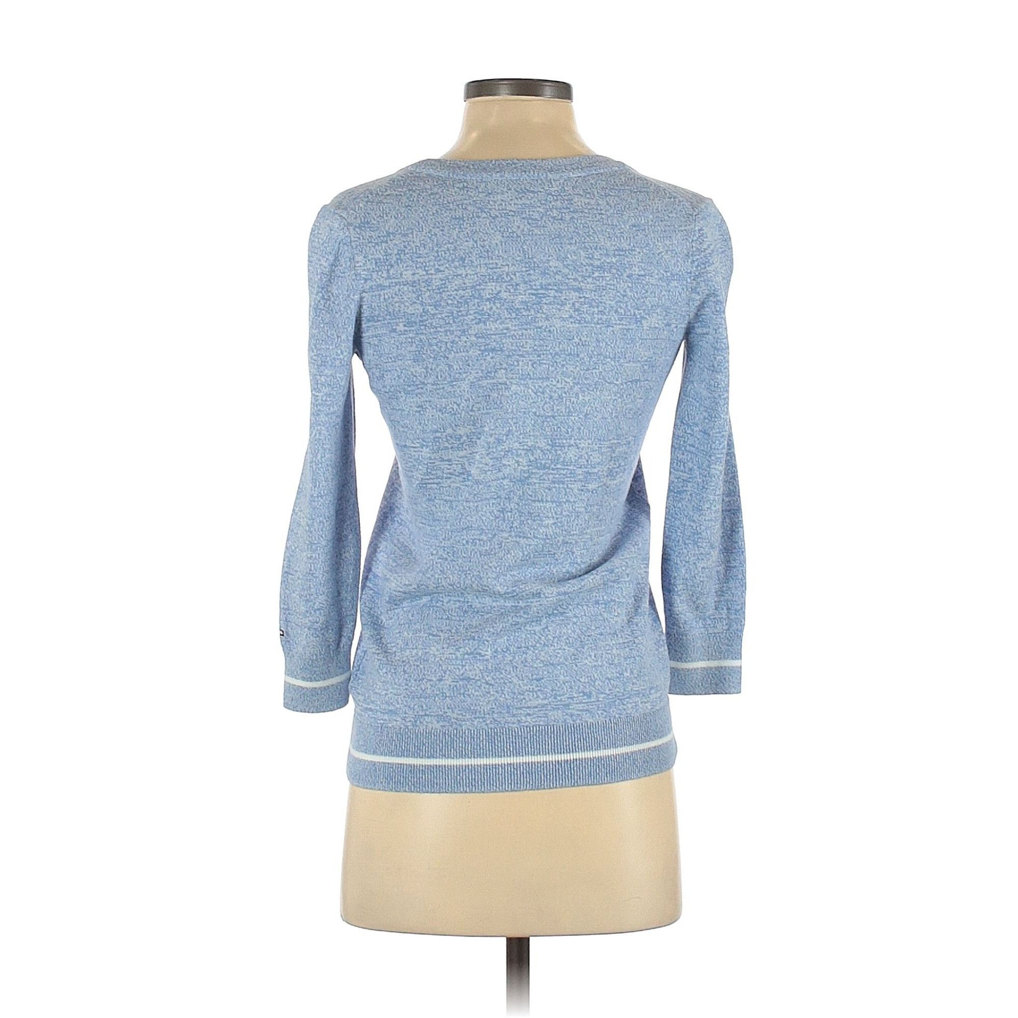 Tommy Hilfiger Tommy Hilfiger Women’s Preppy Blue V-Neck Button Down 3/4 Sl Size XS / US 0-2 / IT 36-38 - 2 Thumbnail