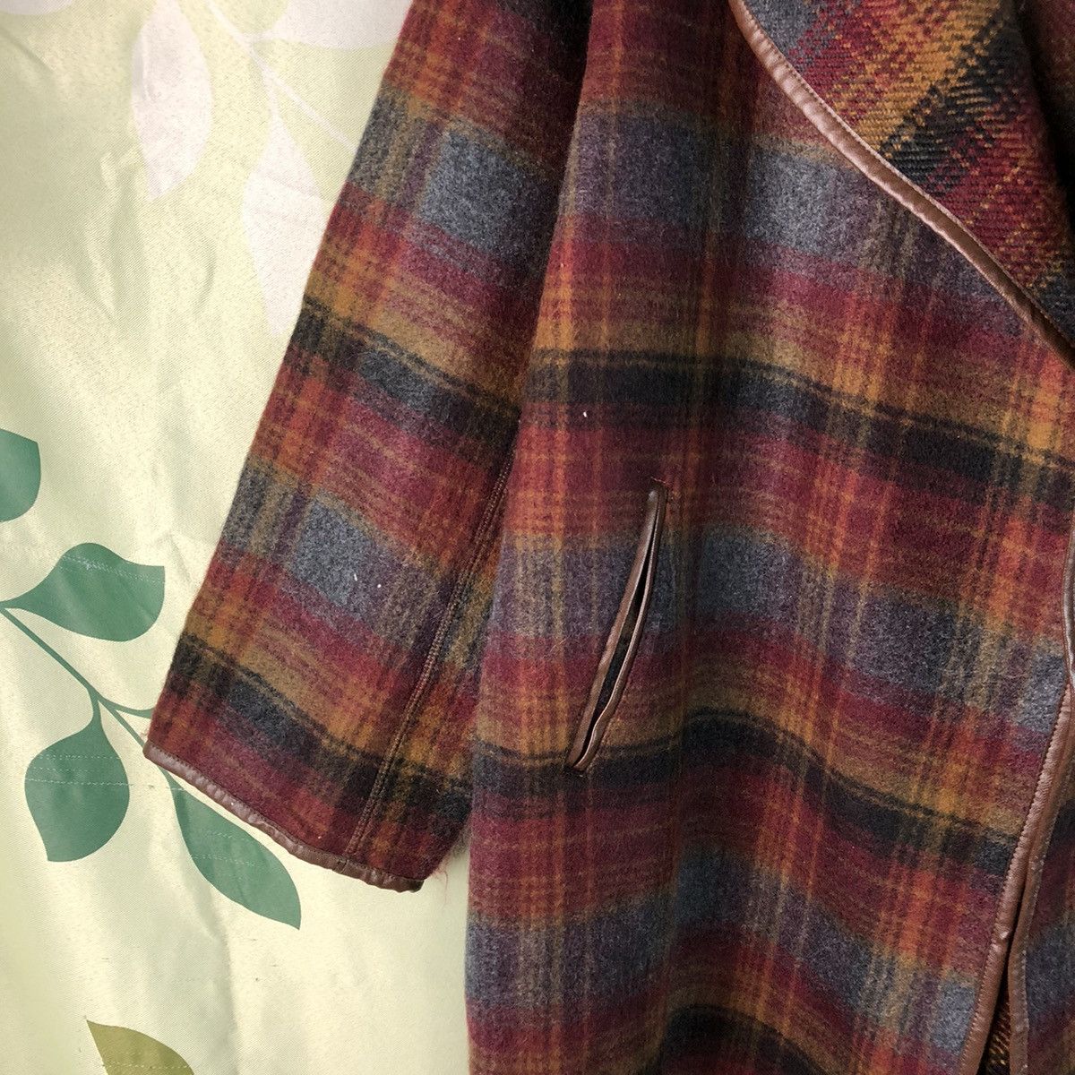 Japanese Brand A New Class Casual Maroon Checkred Blazer #7450 Size XL / US 12-14 / IT 48-50 - 6 Thumbnail