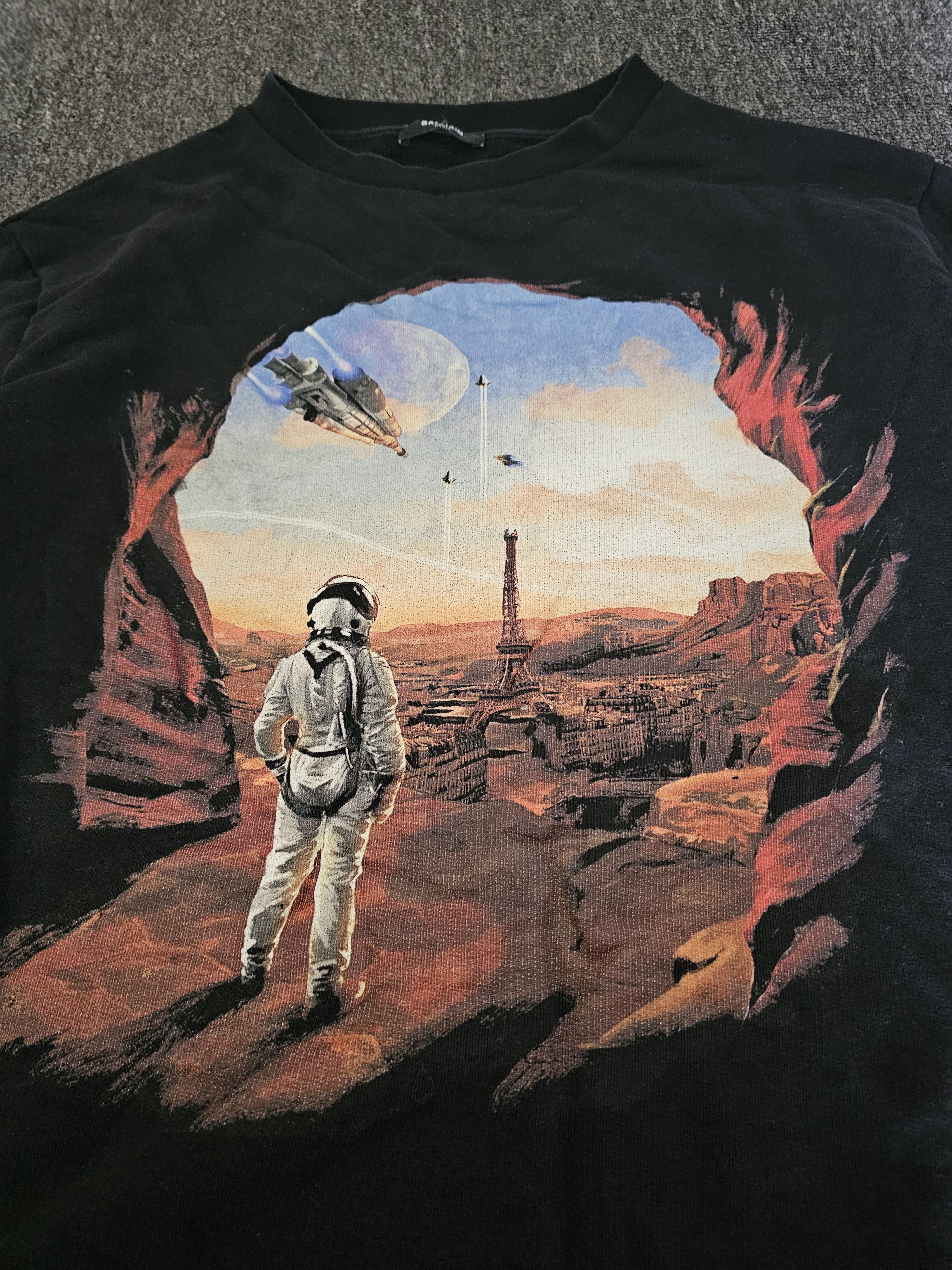 Balmain Balmain Men's Black Space Sweatshirt Size M Size US L / EU 52-54 / 3 - 2 Thumbnail