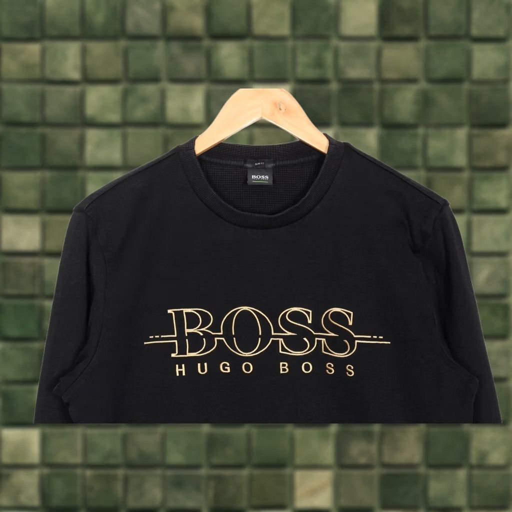 Hugo Boss HUGO BOSS Salbo Slim Fit Sweatshirt Men M Black Logo Sweatshirt Mens Slim Fit 90s Designer Modern Size US M / EU 48-50 / 2 - 1 Thumbnail