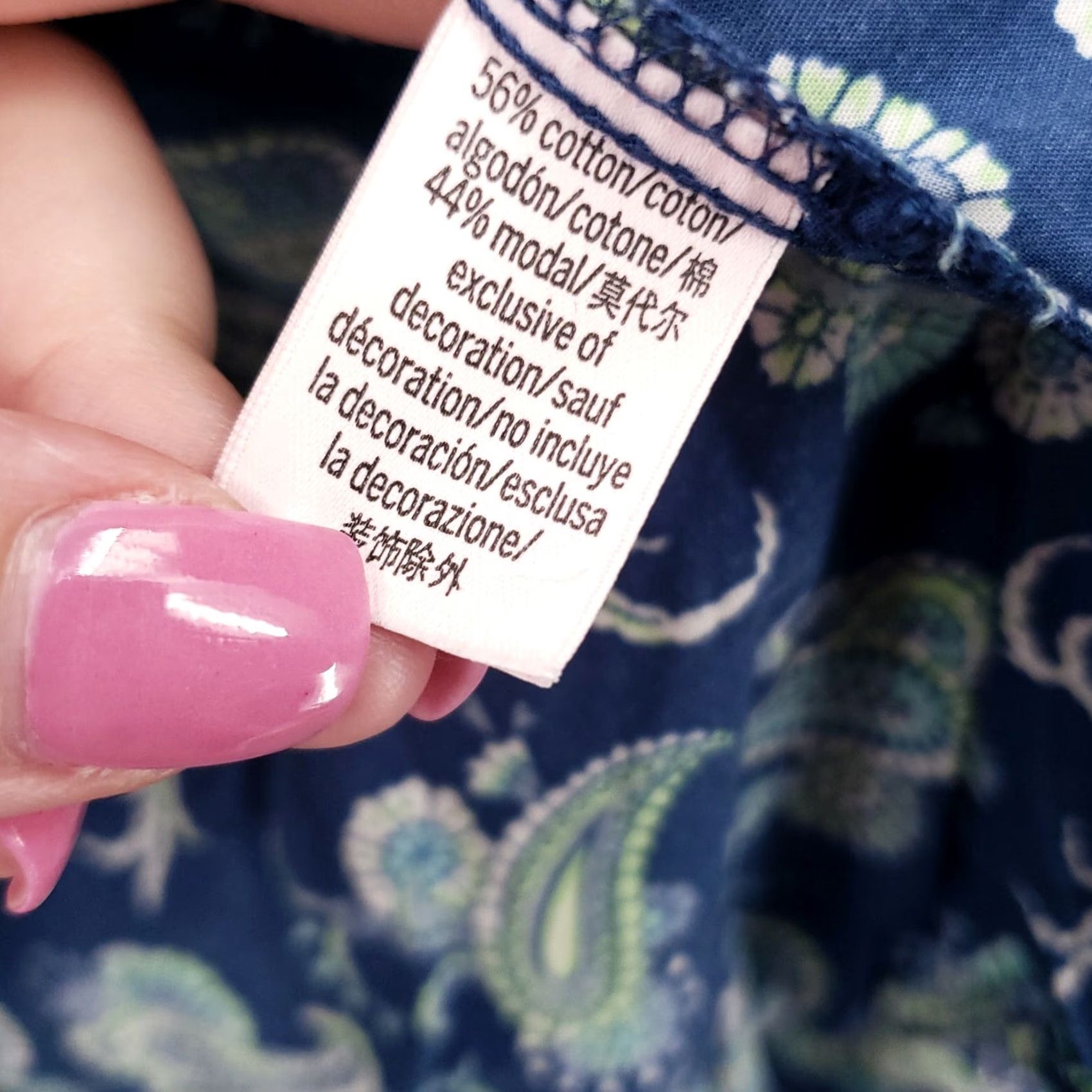 Victoria's Secret Victoria's Secret Pajama Top Womens L Blue Paisley Long Sleeve Sleepwear Size L / US 10 / IT 46 - 4 Thumbnail