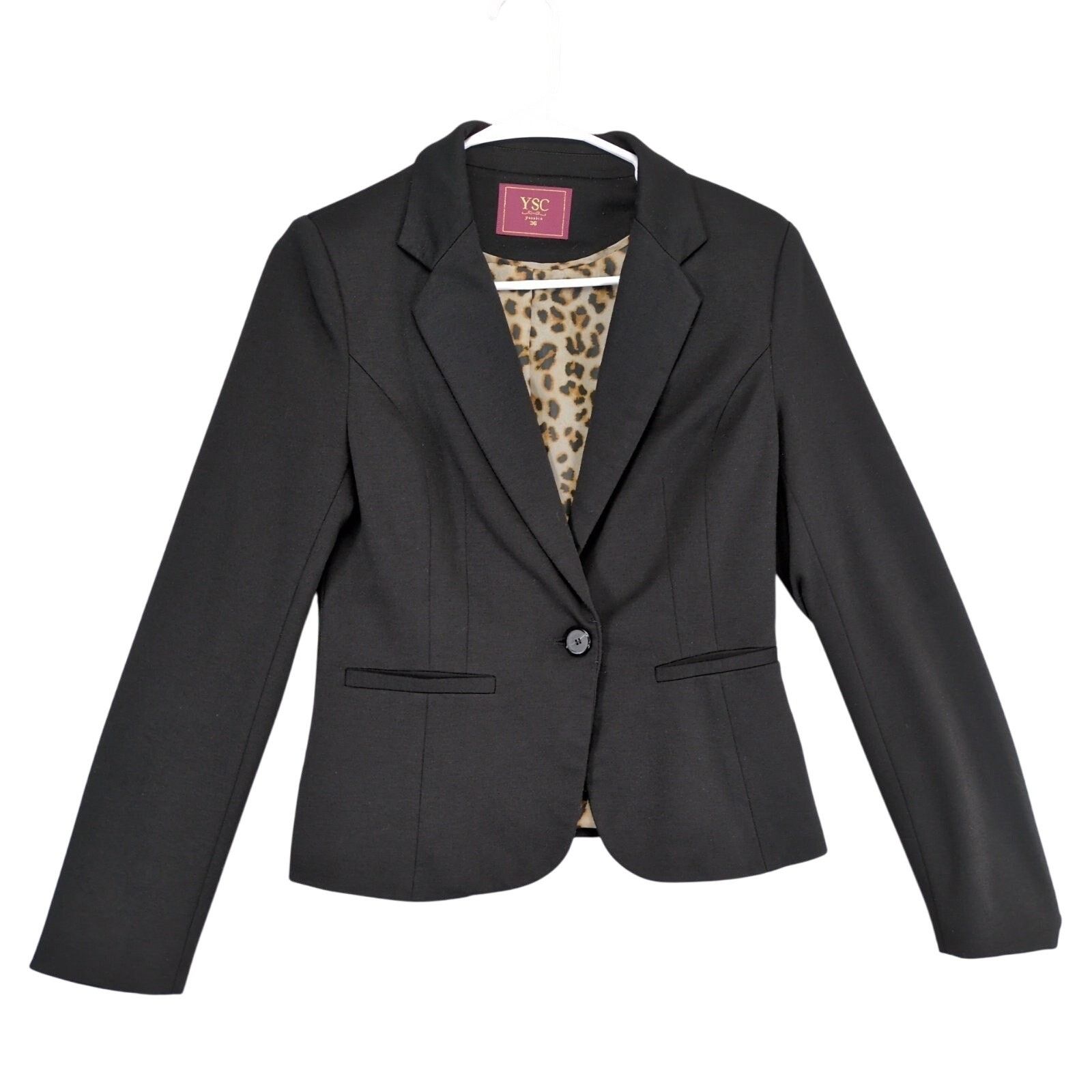 Other YSC Yessica Sz 6 Women's Black Single Button Blazer Jacket Size M / US 6-8 / IT 42-44 - 1 Thumbnail