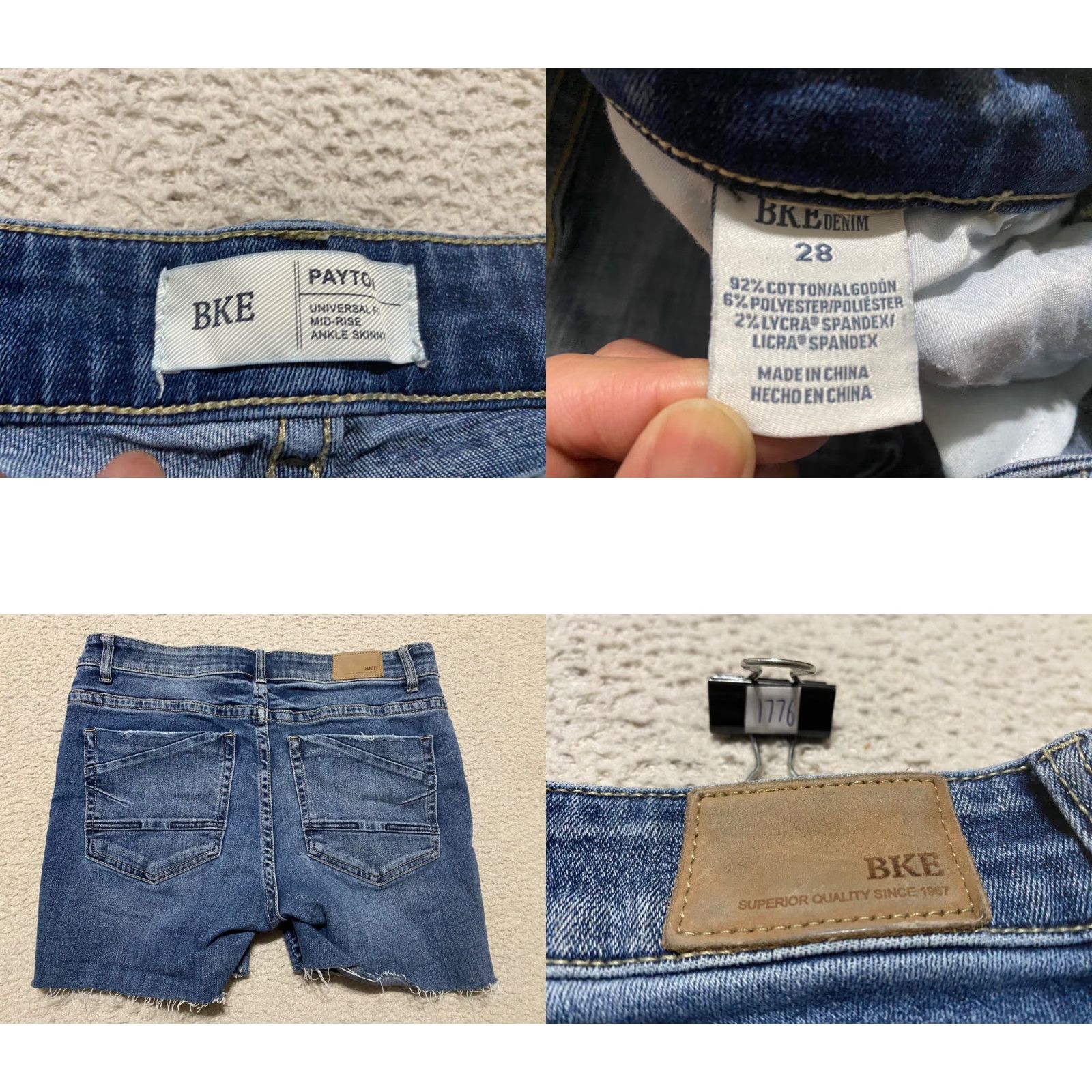 Vintage Buckle Buckle Womens 28 Denim Mid Rise Cut-Off Shorts Blue 5-Pocket Stretch - Medium Wash - Casual Womens Shorts Size 28" / US 6 / IT 42 - 8 Thumbnail