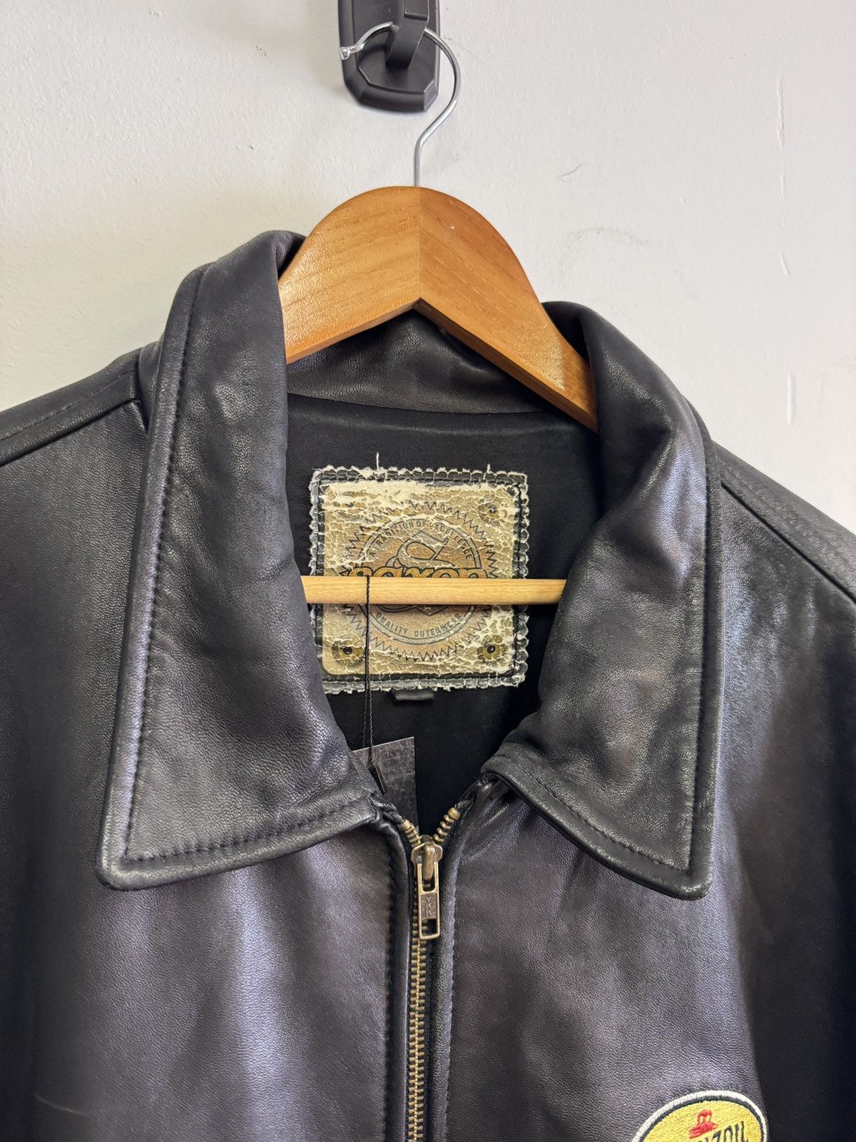 Vintage 90s Leather Pennzoil Racing Jacket Size US XL / EU 56 / 4 - 2 Thumbnail