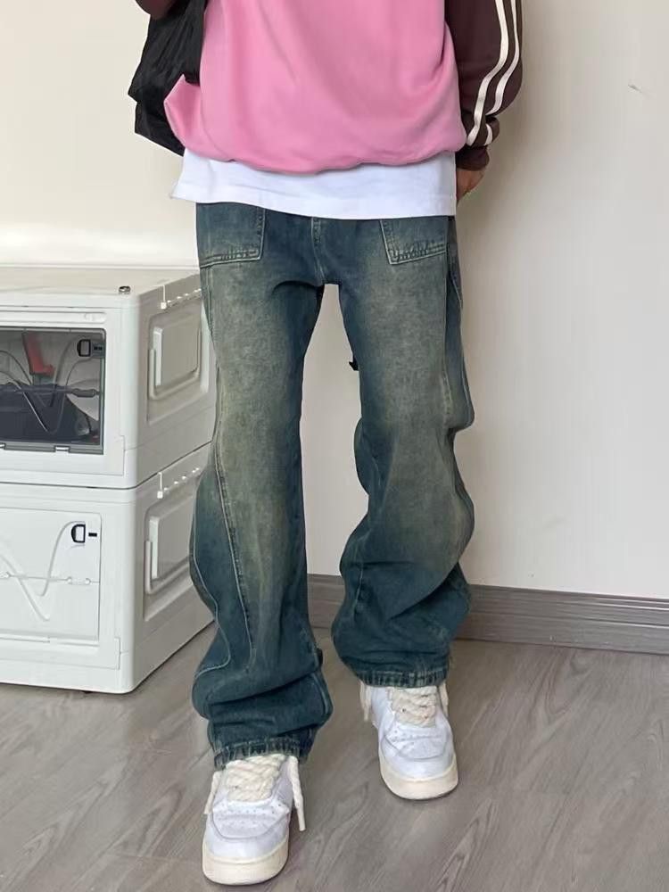 Japanese Brand × Jean American retro street style washed distressed jeans Size US 32 / EU 48 - 3 Thumbnail