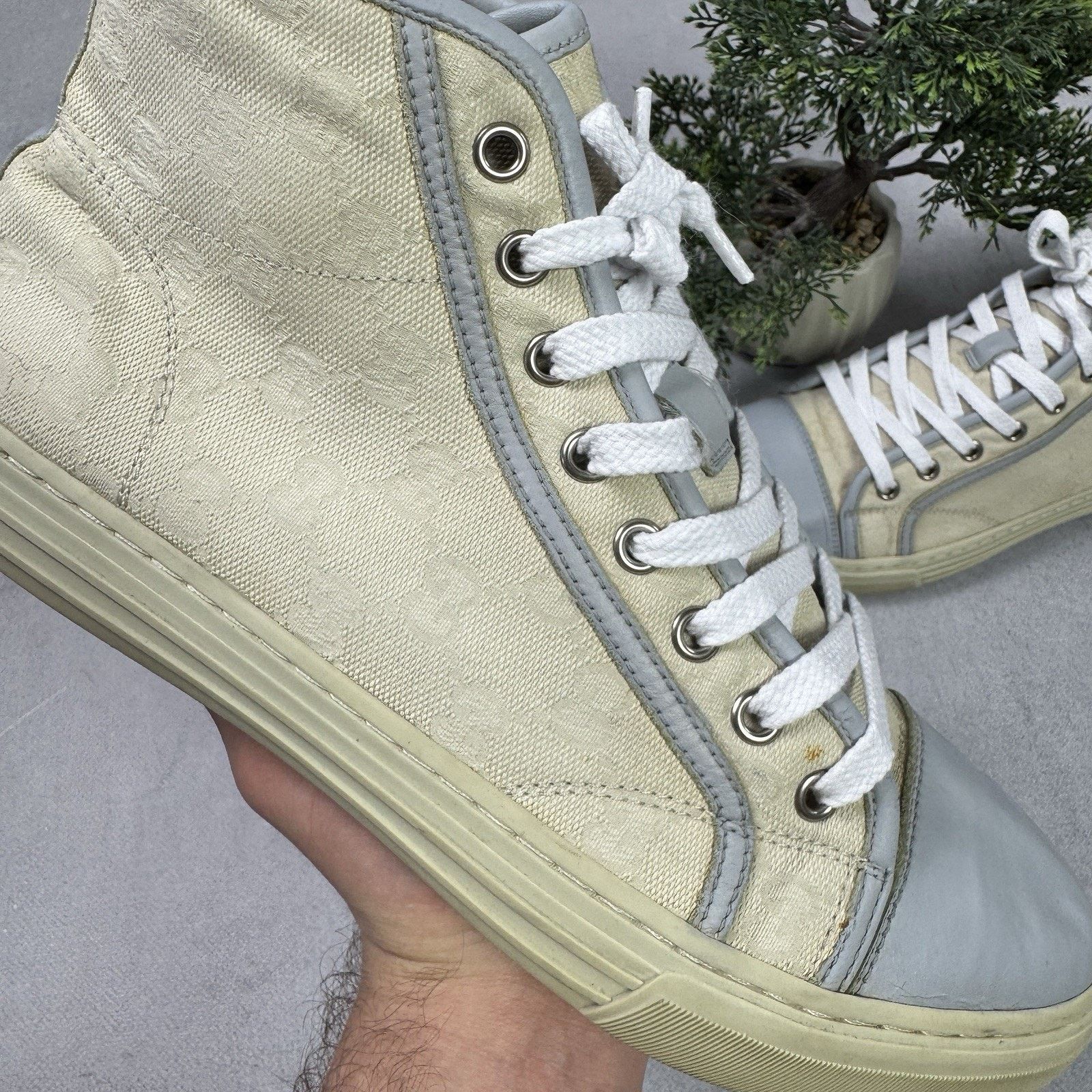 Gucci Gucci GG Monogram High Sneaker Size US 7 Grey Size US 7 / EU 40 - 4 Thumbnail