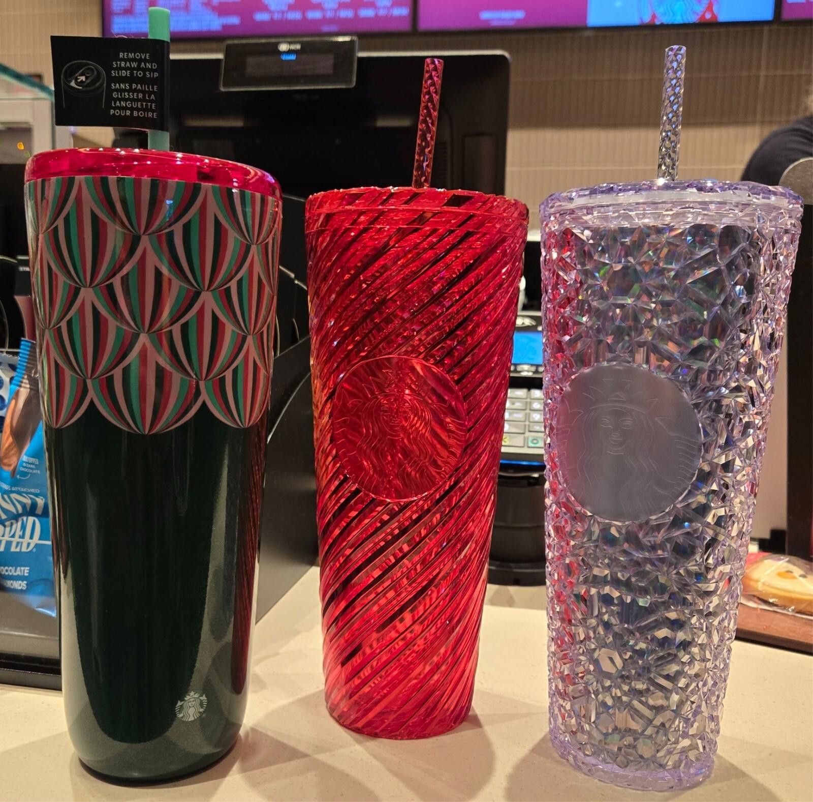 Designer SET of 3 Starbucks Valentines Tumblers Straw 24 oz NWT NEW Size ONE SIZE - 1 Preview