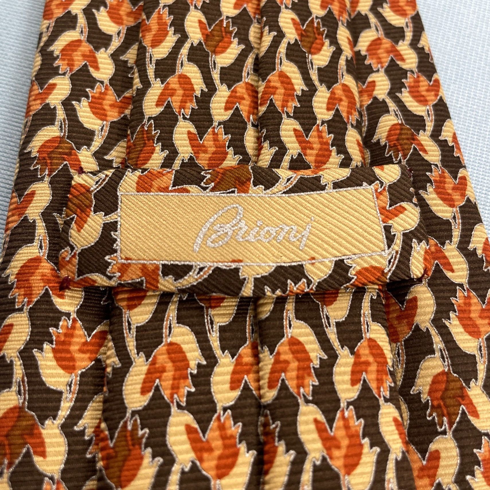 Brioni Brioni Silk Tie Men 3.5x62" Long Geometric Leaves Pattern Dress Business Necktie Size ONE SIZE - 3 Thumbnail