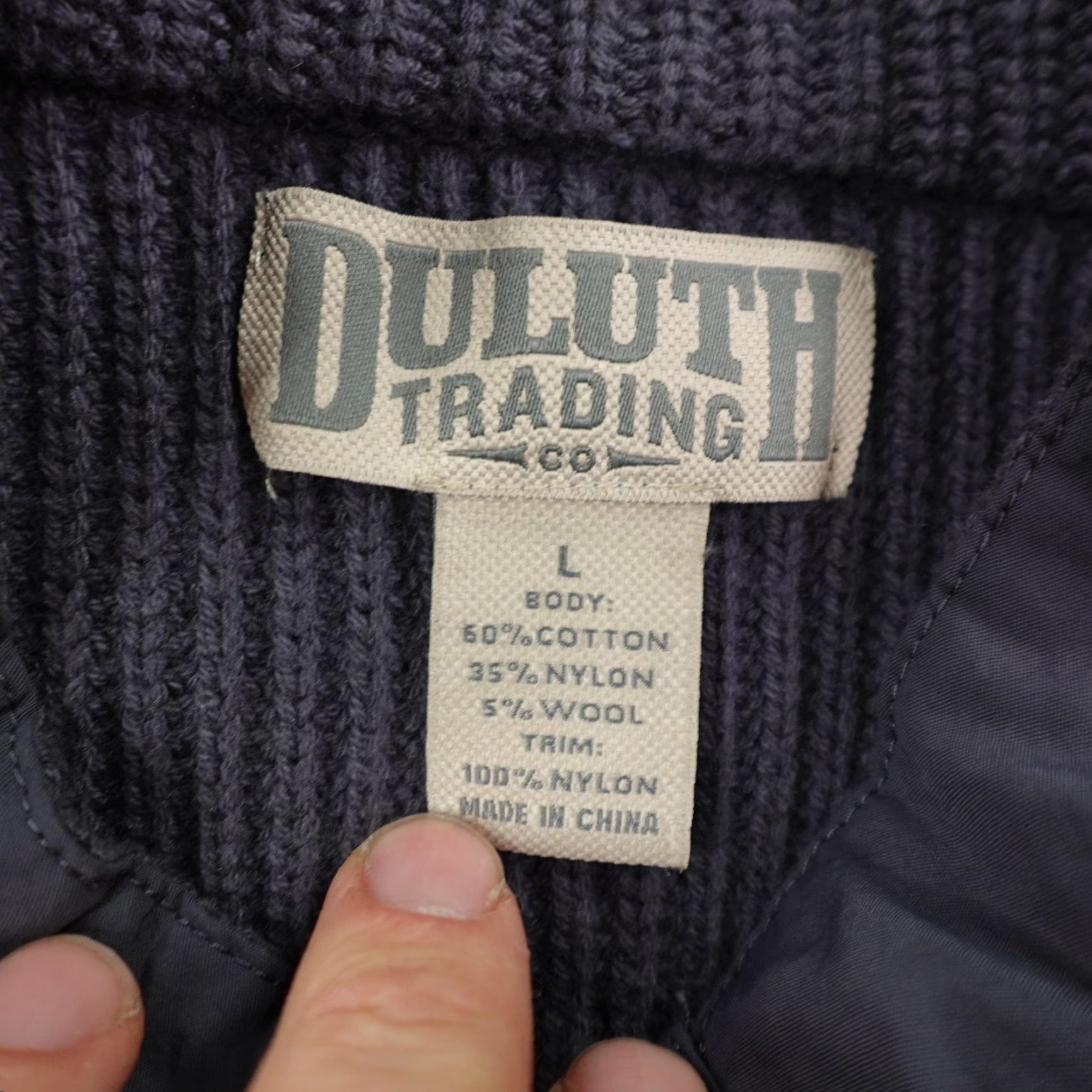 Vintage DULUTH Sweater Henley Shirt Mens L Blue Heavyweight Wool Blend Elbow Patches Pullover Knit Mock Neck Casual Size US L / EU 52-54 / 3 - 7 Thumbnail