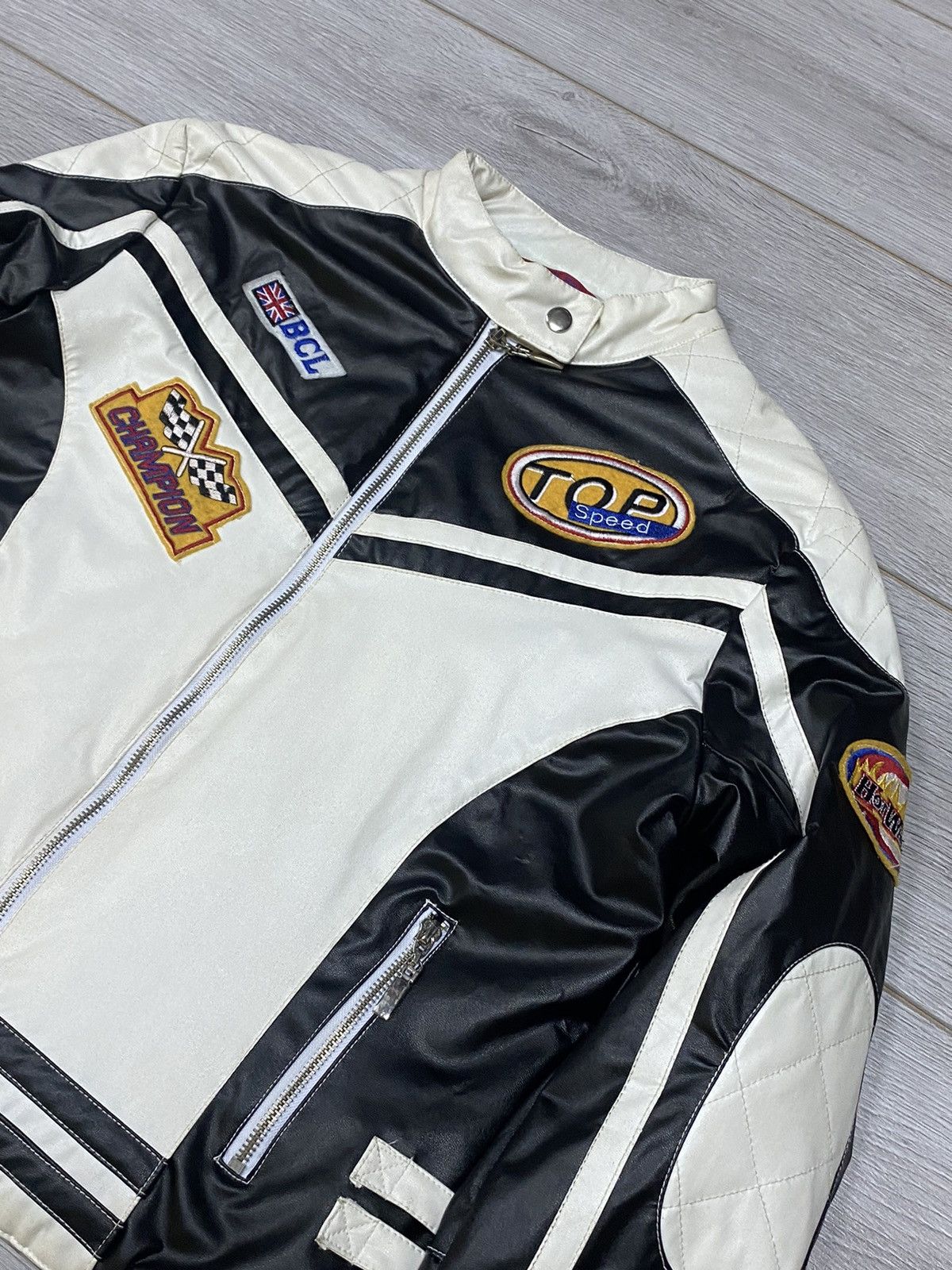 Rare Y2k Wonder Team Feilida Grand-Prix Leather Jacket 90's