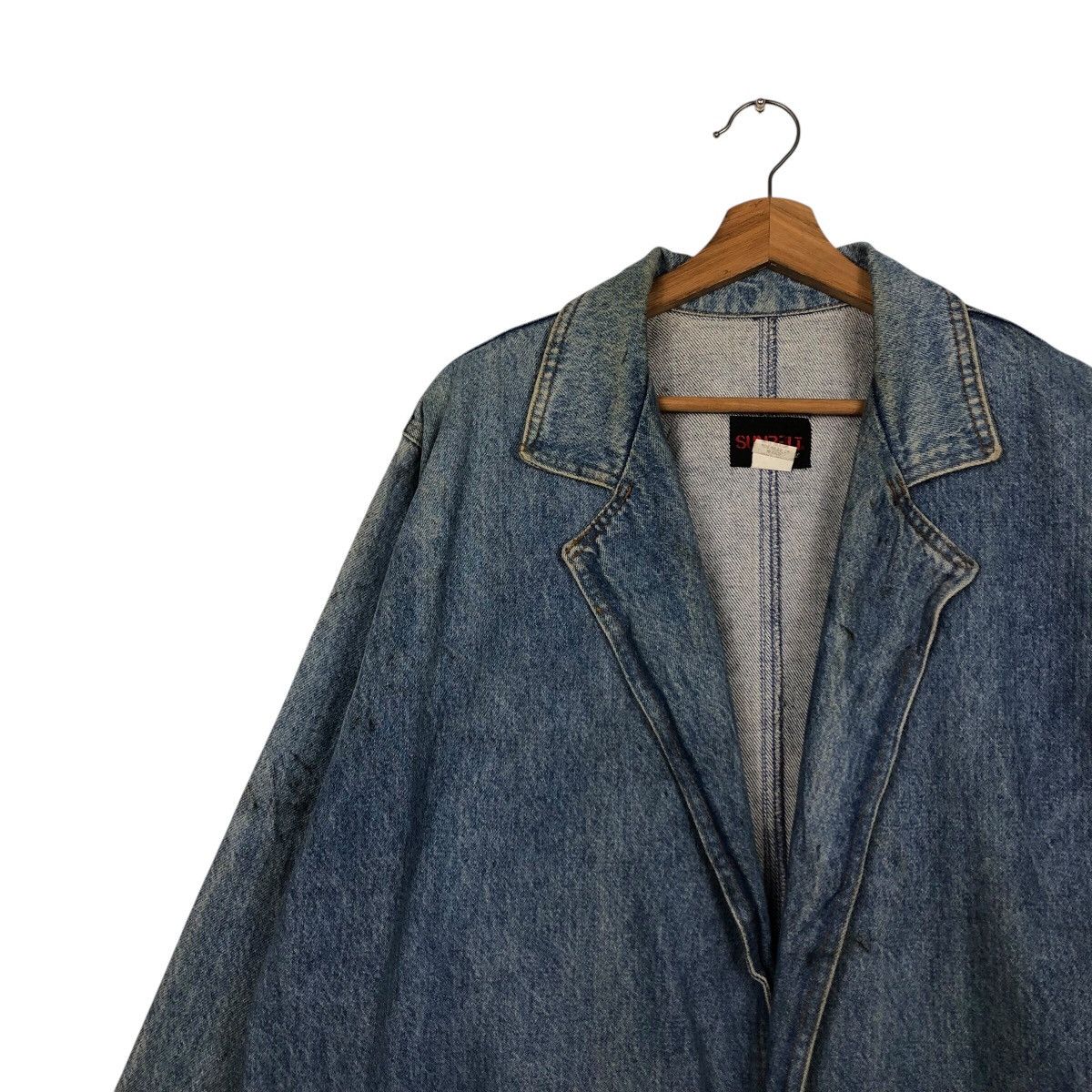Japanese Brand 📌Vintage Denim Long Jacket Biker Sunbelt Made in Usa Size US M / EU 48-50 / 2 - 7 Thumbnail
