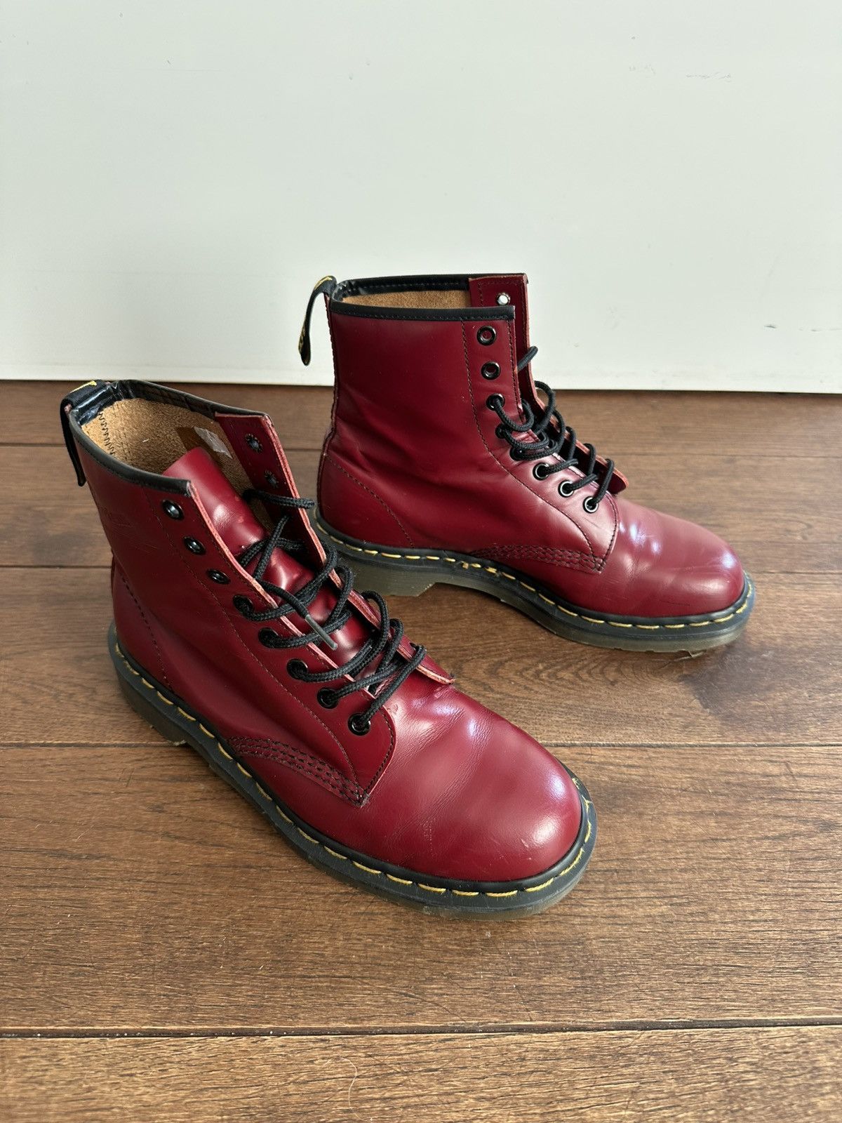 Dr. Martens Dr.Martens 1460 made in England leather burgundy boots Size US 10 / IT 40 - 8 Thumbnail