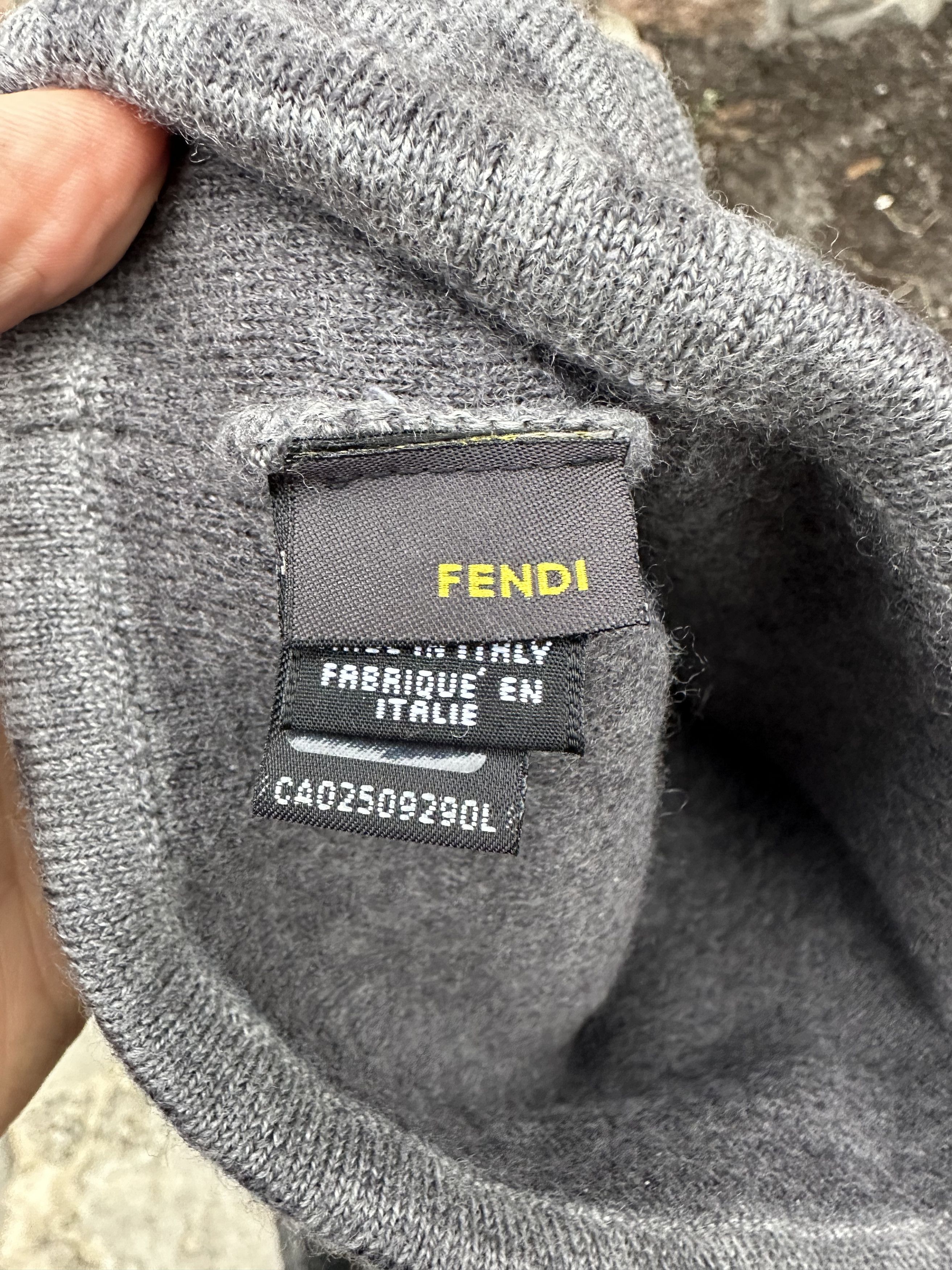 Fendi FENDI Hat Wool Beanie Monogram Zucca FF Logo Grey Size ONE SIZE - 2 Thumbnail