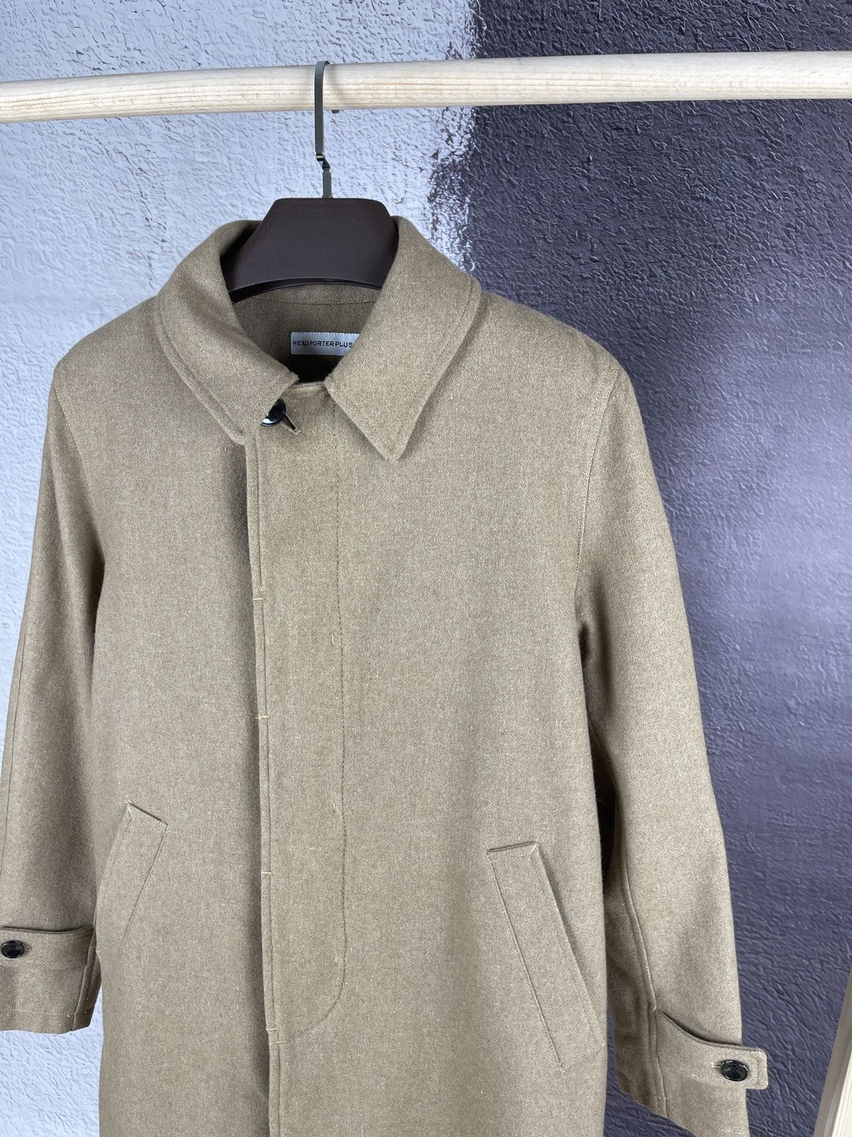 Head Porter Head Porter Plus beige single breasted wool coat size L Size US L / EU 52-54 / 3 - 6 Thumbnail