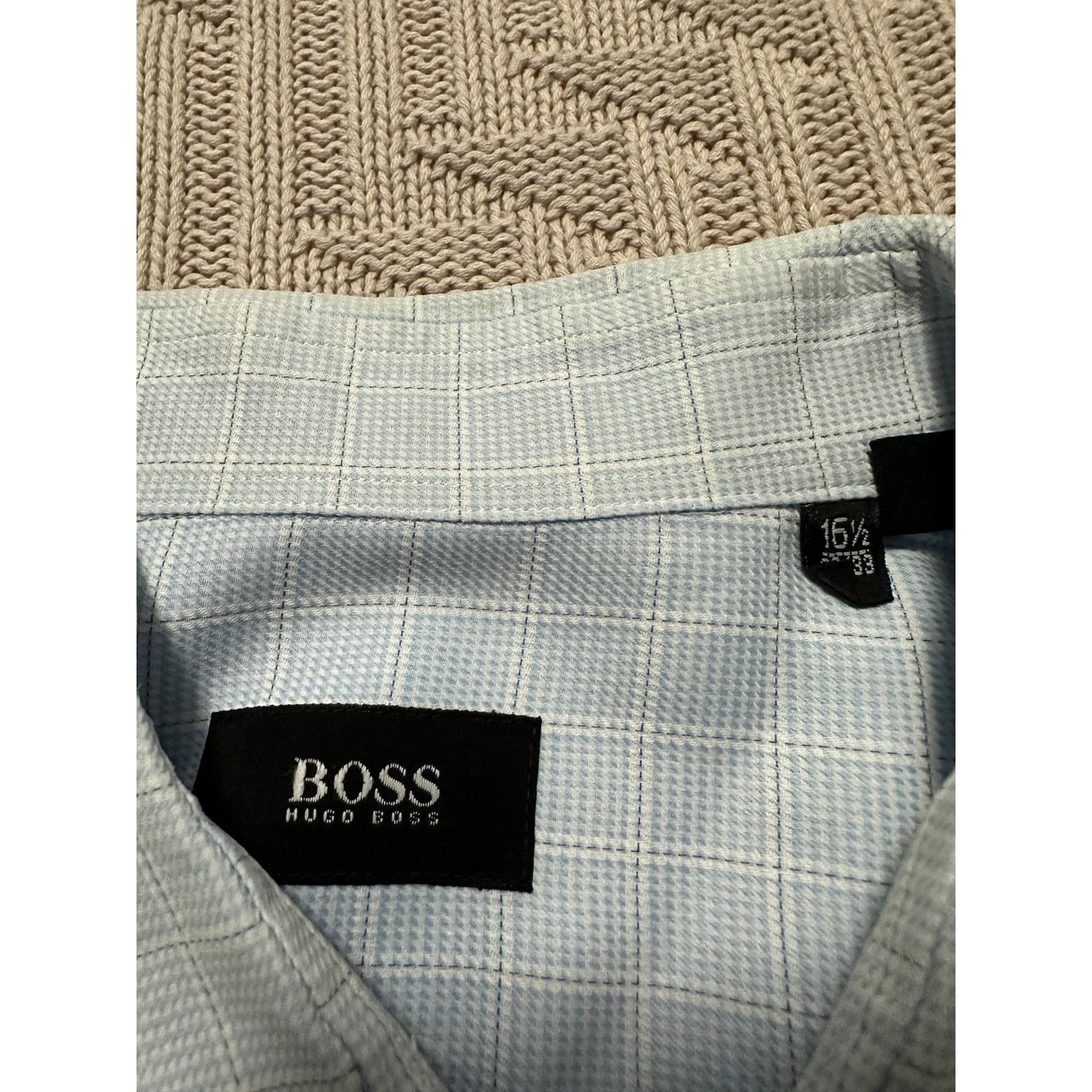 Hugo Boss Hugo Boss blue plaid button down size 16.5 Size US L / EU 52-54 / 3 - 5 Thumbnail