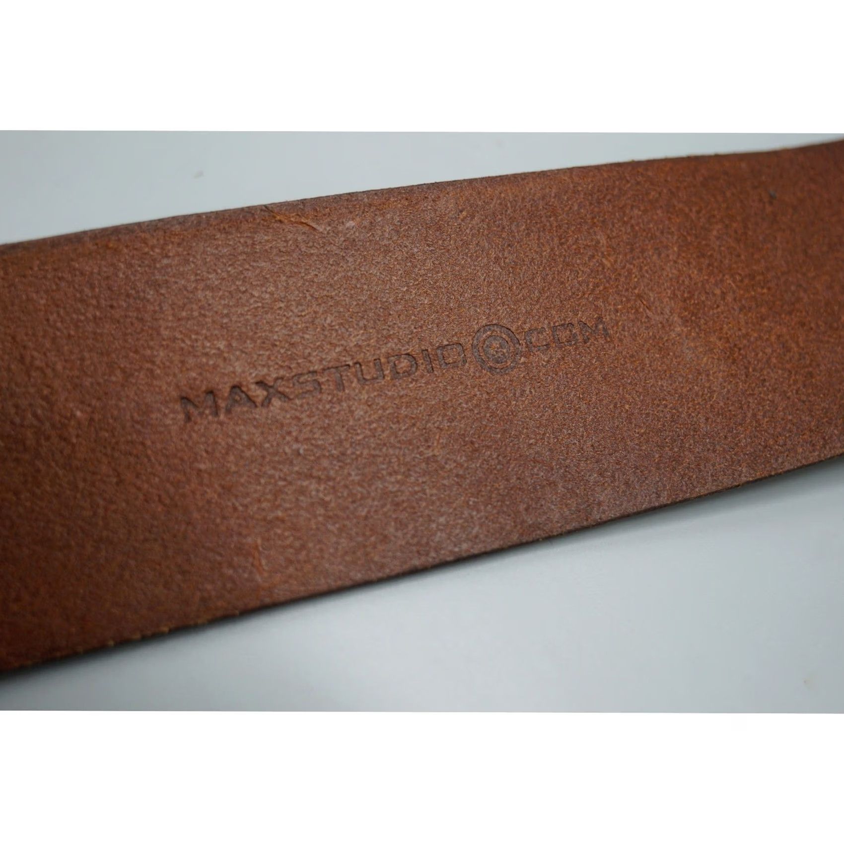 Vintage VINTAGE Max Studio Cognac Italian Leather Wide Boho Whipstitch Belt Brown LP02229MS Size ONE SIZE - 5 Thumbnail