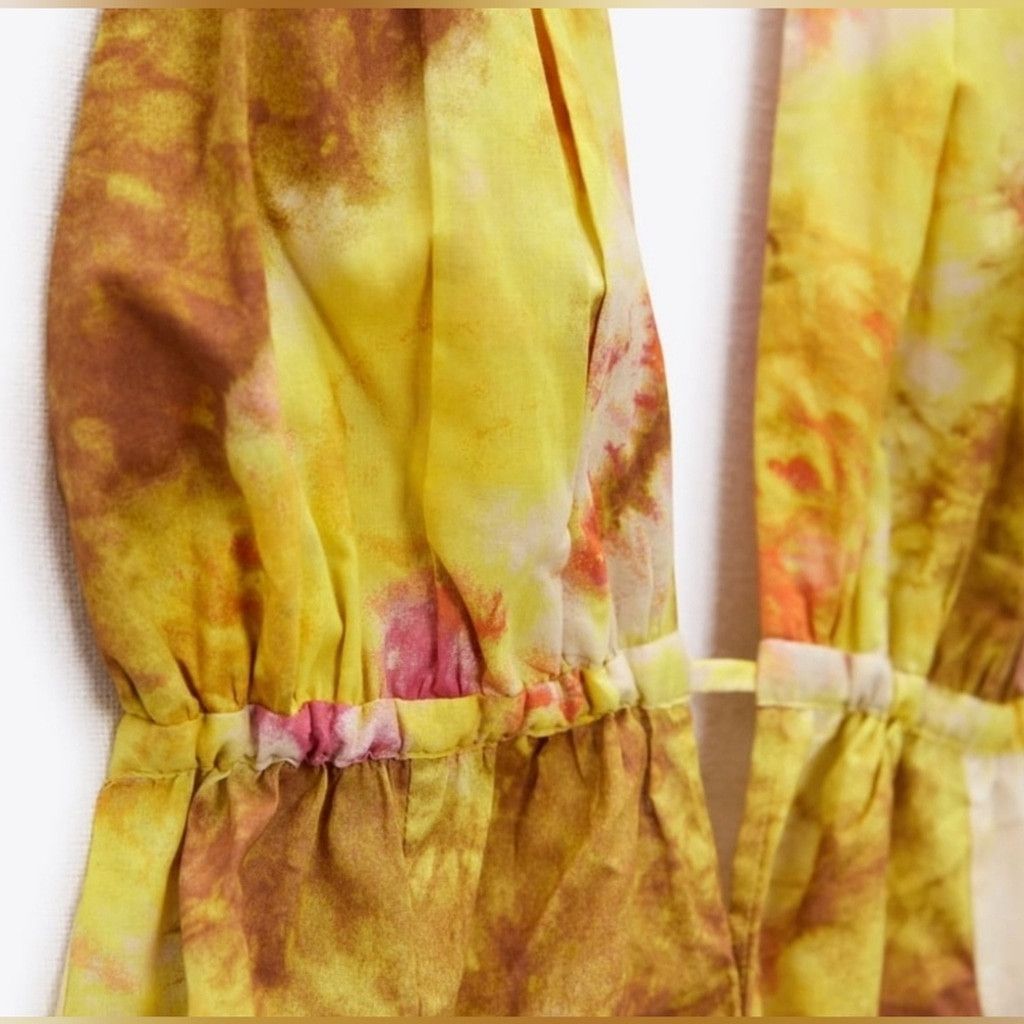 Zara NWT Zara Yellow & Pink Tie Dye Short Dress Size XS / US 0-2 / IT 36-38 - 8 Thumbnail