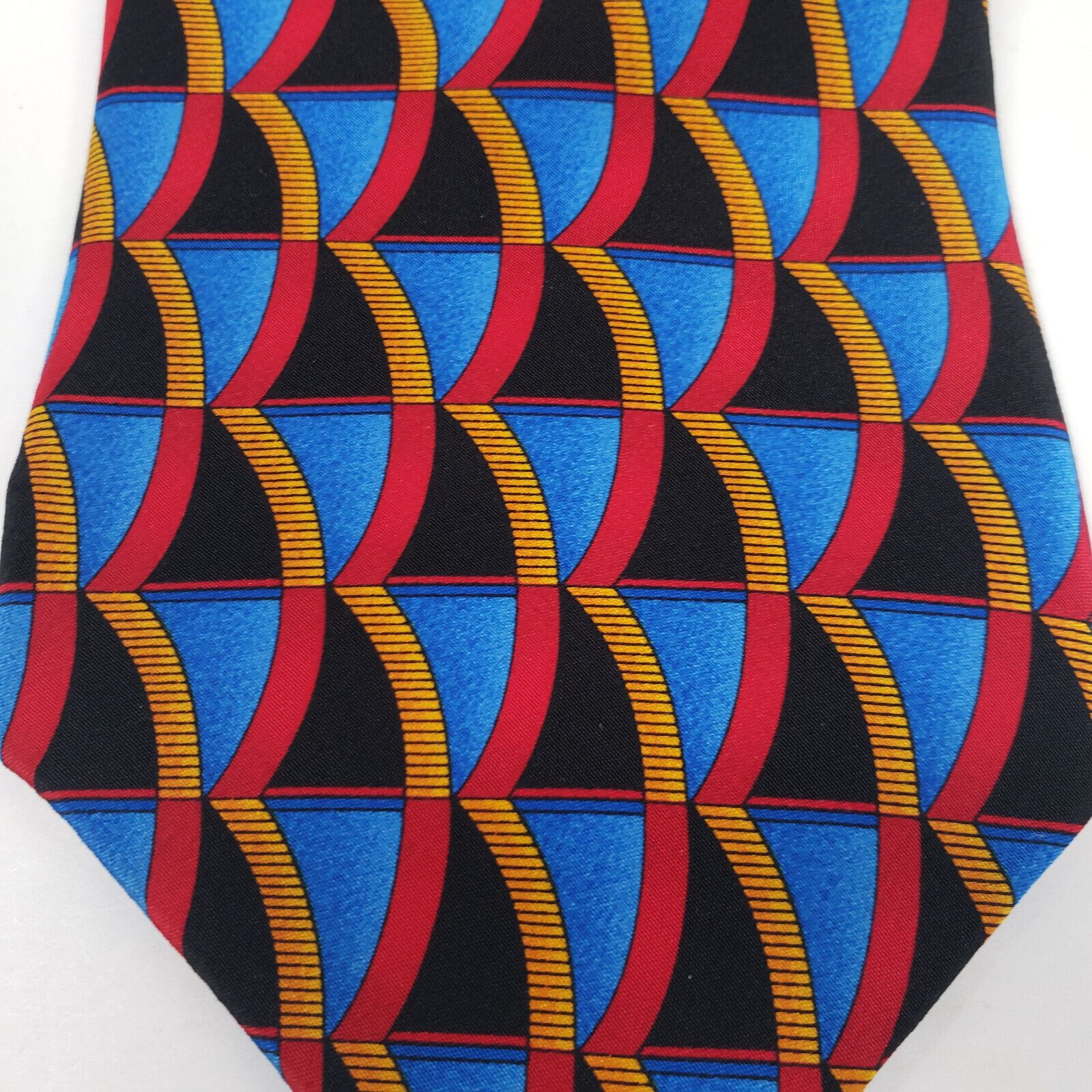 Vintage Cocktail Collection Tequila Mens Silk Necktie Red Geometric Size ONE SIZE - 3 Thumbnail