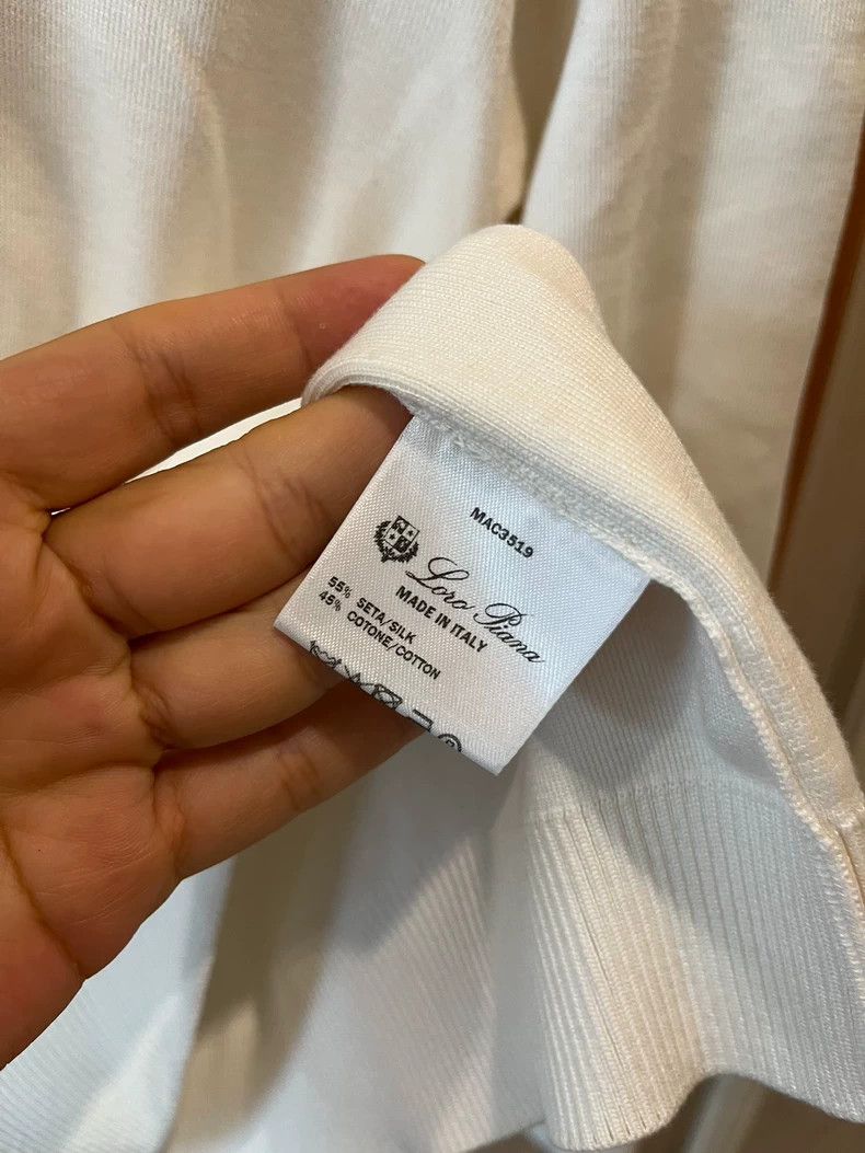 LORO PIANA White knit polo shirt