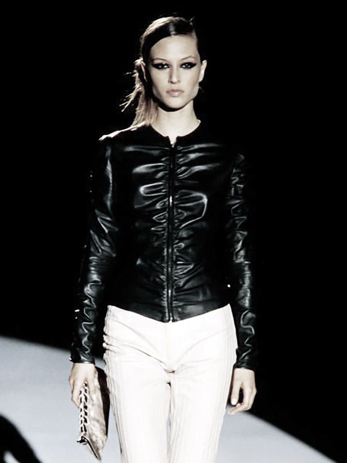 Gucci Gucci by Tom Ford F/W 1999 Runway Leather Black Jacket Size S / US 4 / IT 40 - 4 Thumbnail
