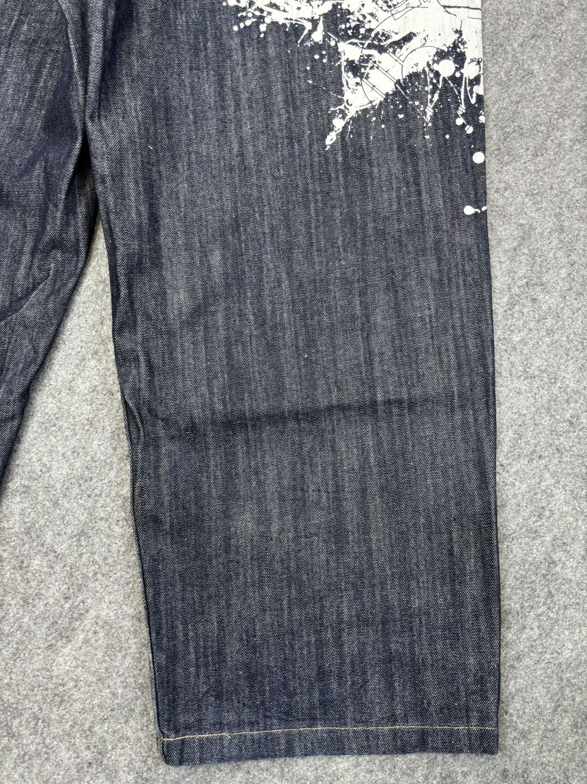 Pelle Pelle 💥Super BAGGY💥pellepelle Marc Buchanan Paint Spash Denim F876 Size US 36 / EU 52 - 13 Thumbnail