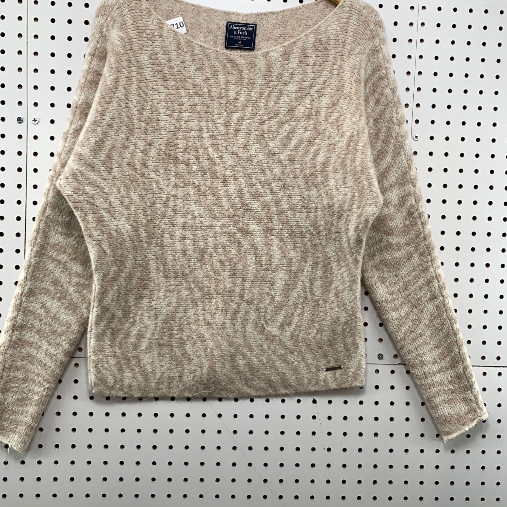 Abercrombie & Fitch Abercrombie & Fitch Sweater Womens Medium Beige Animal Striped Pullover 21X24 Size M / US 6-8 / IT 42-44 - 6 Thumbnail