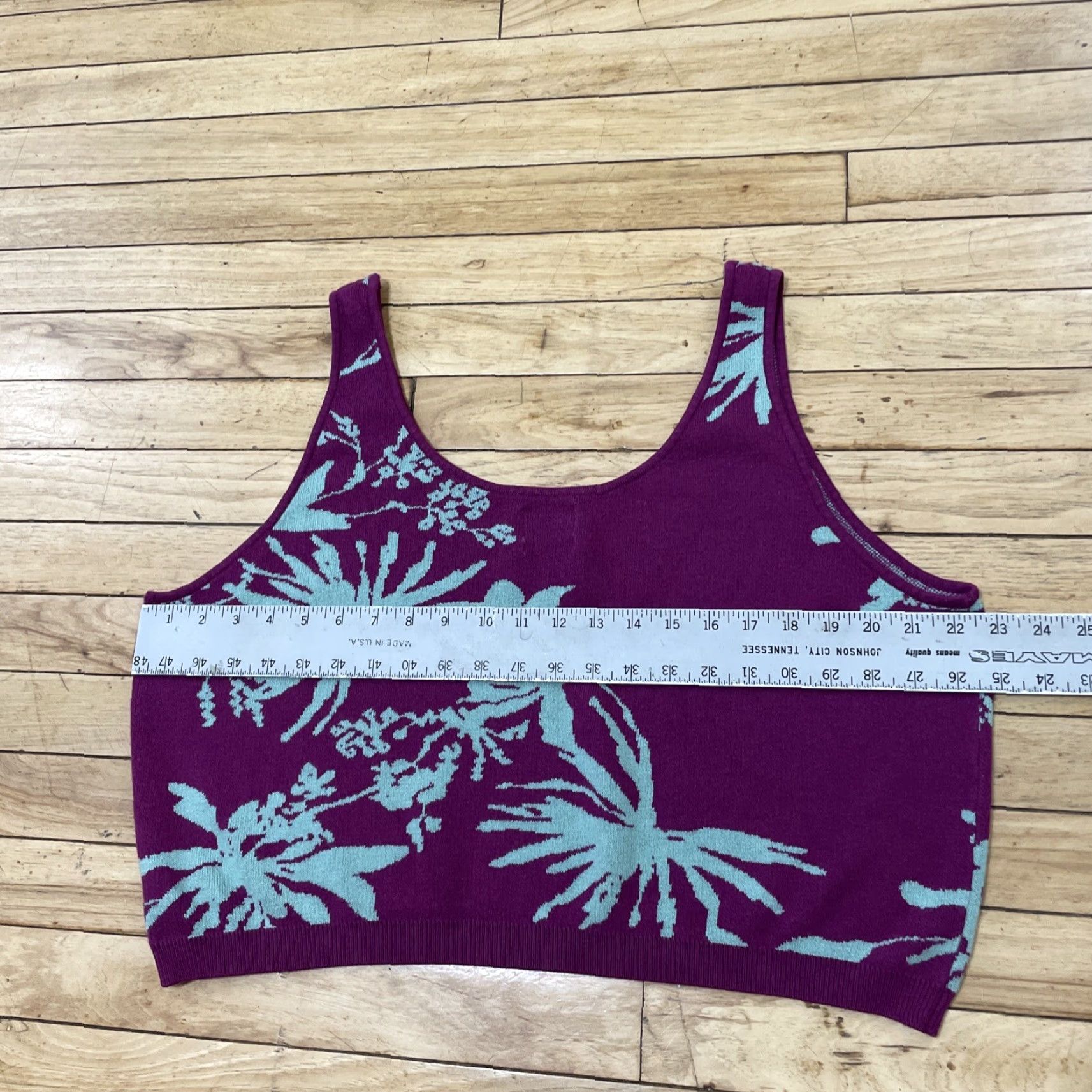 Vintage FUTURE COLLECTIVE Gabriella Karefa-Johnson Knit Tank Top Womens 2X Purple Floral Shirt Tank Women 2X Purple Floral Size XXL / US 16-18 / IT 52-54 - 6 Thumbnail
