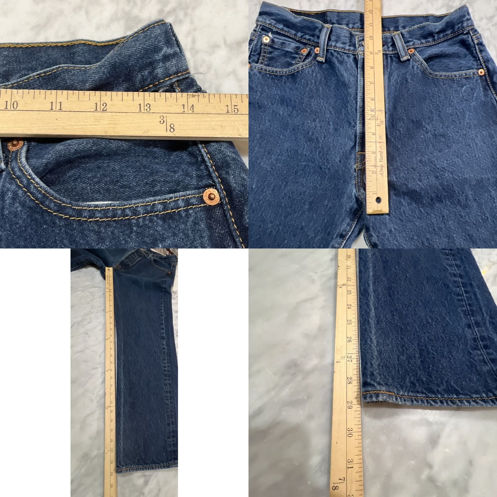 Levi's Levi’s 501 Jeans Pant Men 28x28 Measures 31x32 Blue Straight Leg Button Fly Size US 28 / EU 44 - 9 Thumbnail