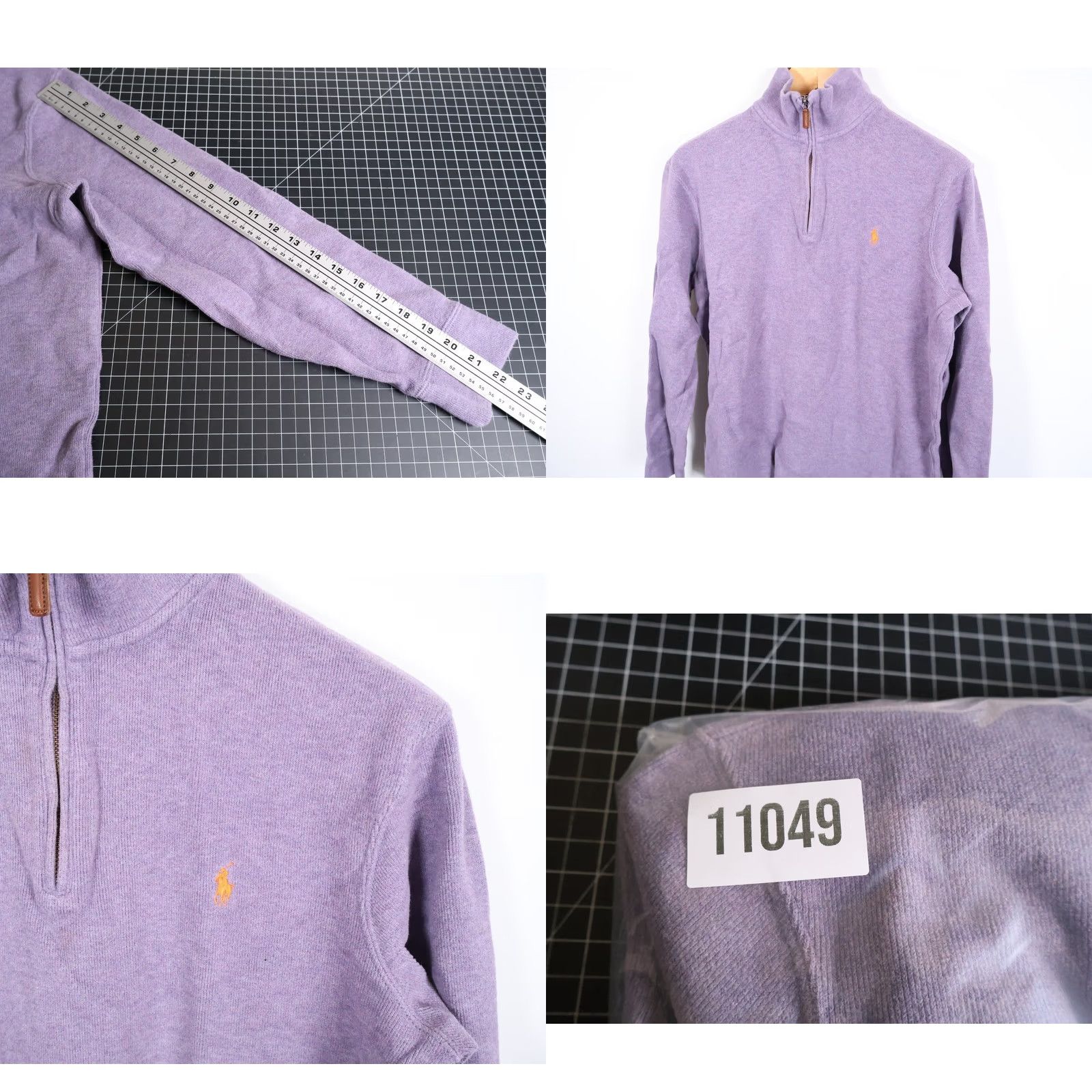 Polo Ralph Lauren Polo Ralph Lauren Sweater Shirt Pullover 1/4-Zip Mens Large Light Purple Cotton Knit Embroidered Pony Vintage Preppy Classic Retro Size US L / EU 52-54 / 3 - 8 Thumbnail