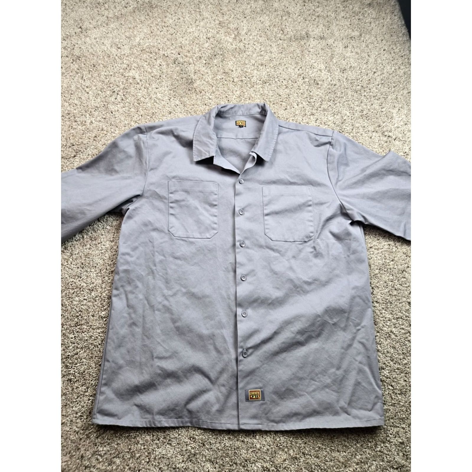 Vintage FB County Work Shirt Mens XL Gray Long Sleeve Heavyweight Twill Button Up Size US XL / EU 56 / 4 - 4 Thumbnail