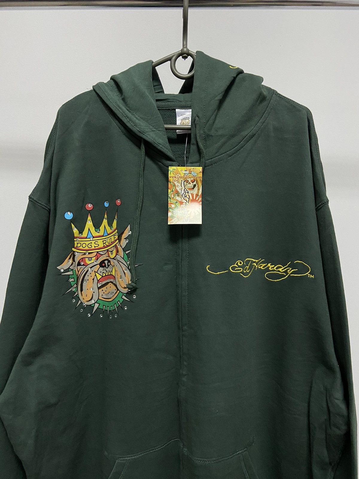Ed Hardy Ed Hardy Bullldog Dogs Rule Hoodie Big Logo Vintage Size US XXL / EU 58 / 5 - 3 Thumbnail