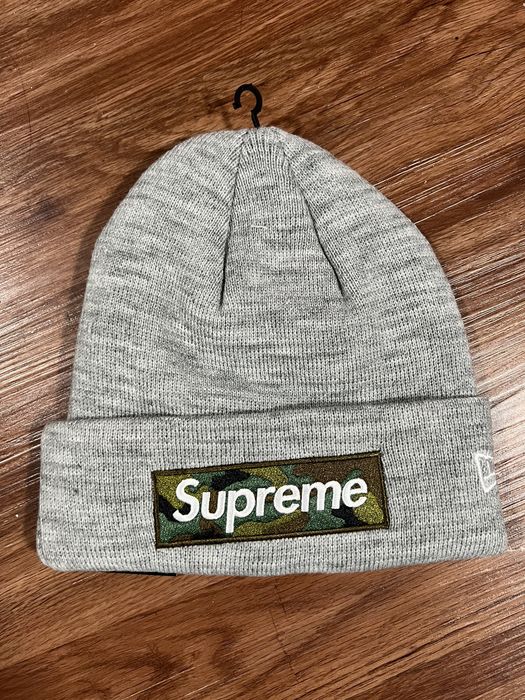 Supreme box best sale logo beanie grey