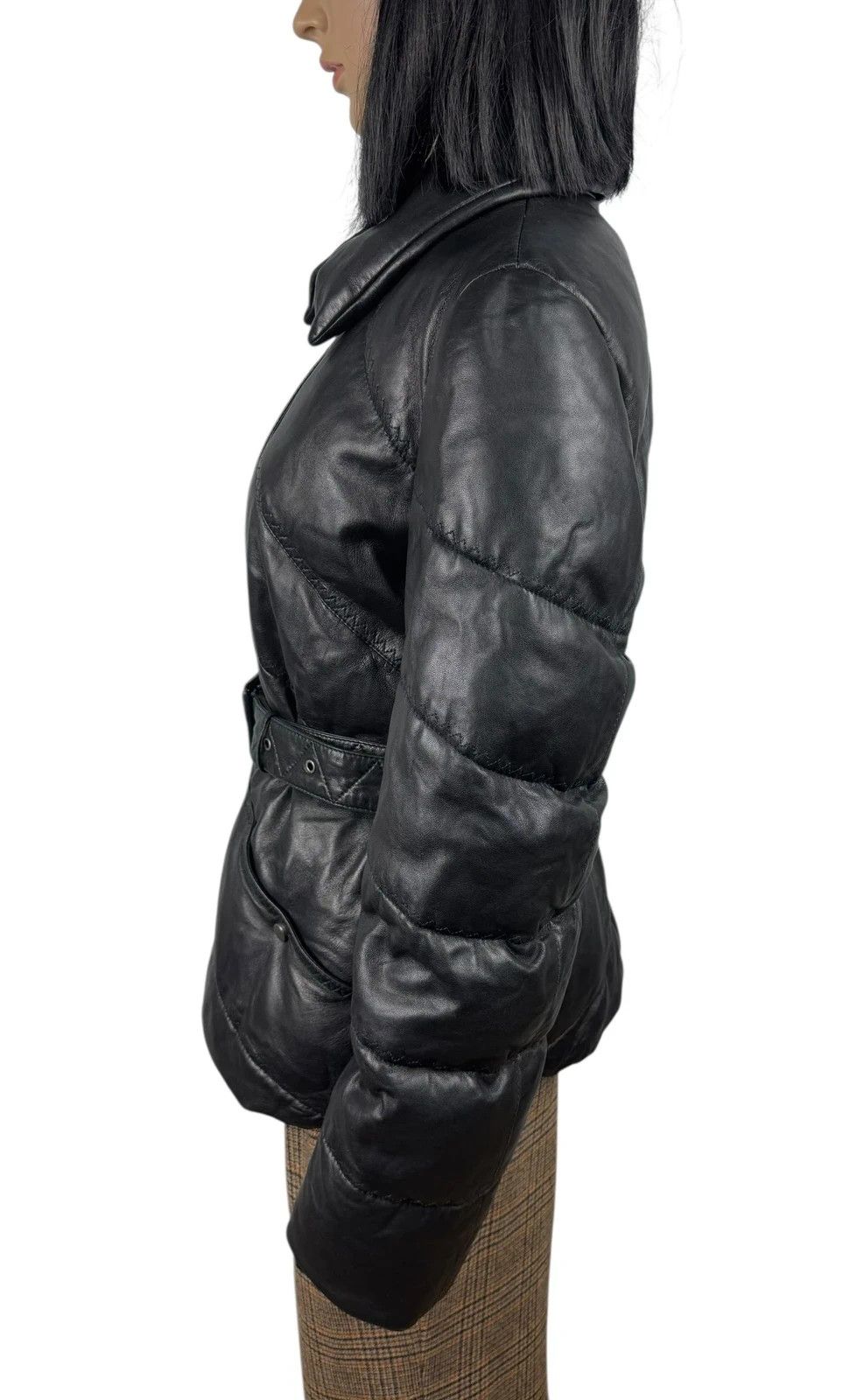 Orwell Genuine Leather Down Puffer Jacket Belted size M