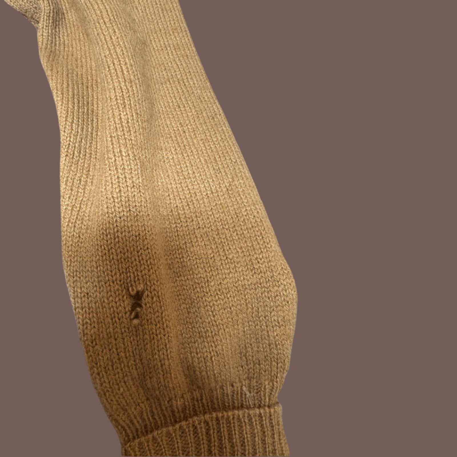 Vintage VTG Cable Knit | B. Altman Brown V-Neck | AS IS Upcycle Size US M / EU 48-50 / 2 - 5 Thumbnail