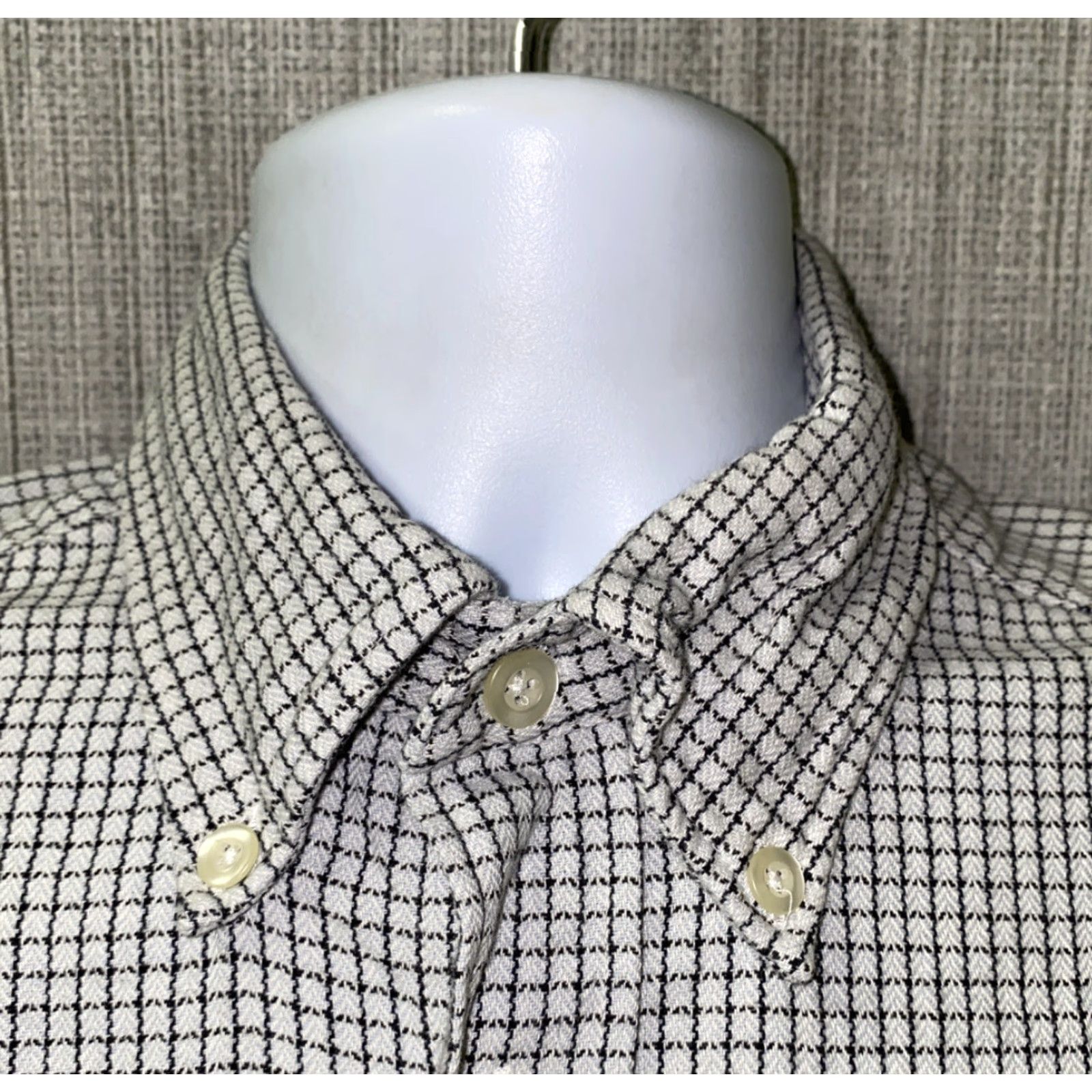 Hugo Boss Boss Hugo Boss Mens White/Black Checkered Long Sleeve Shirt Button Front Size L Size US L / EU 52-54 / 3 - 3 Thumbnail