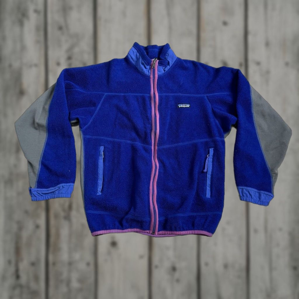 Patagonia VINTAGE Patagonia Deep Pile Blue Fleece Partial Eclipse Jacket USA Made Size M Jacket Mens 90s Retro Out… Size US M / EU 48-50 / 2 - 1 Thumbnail