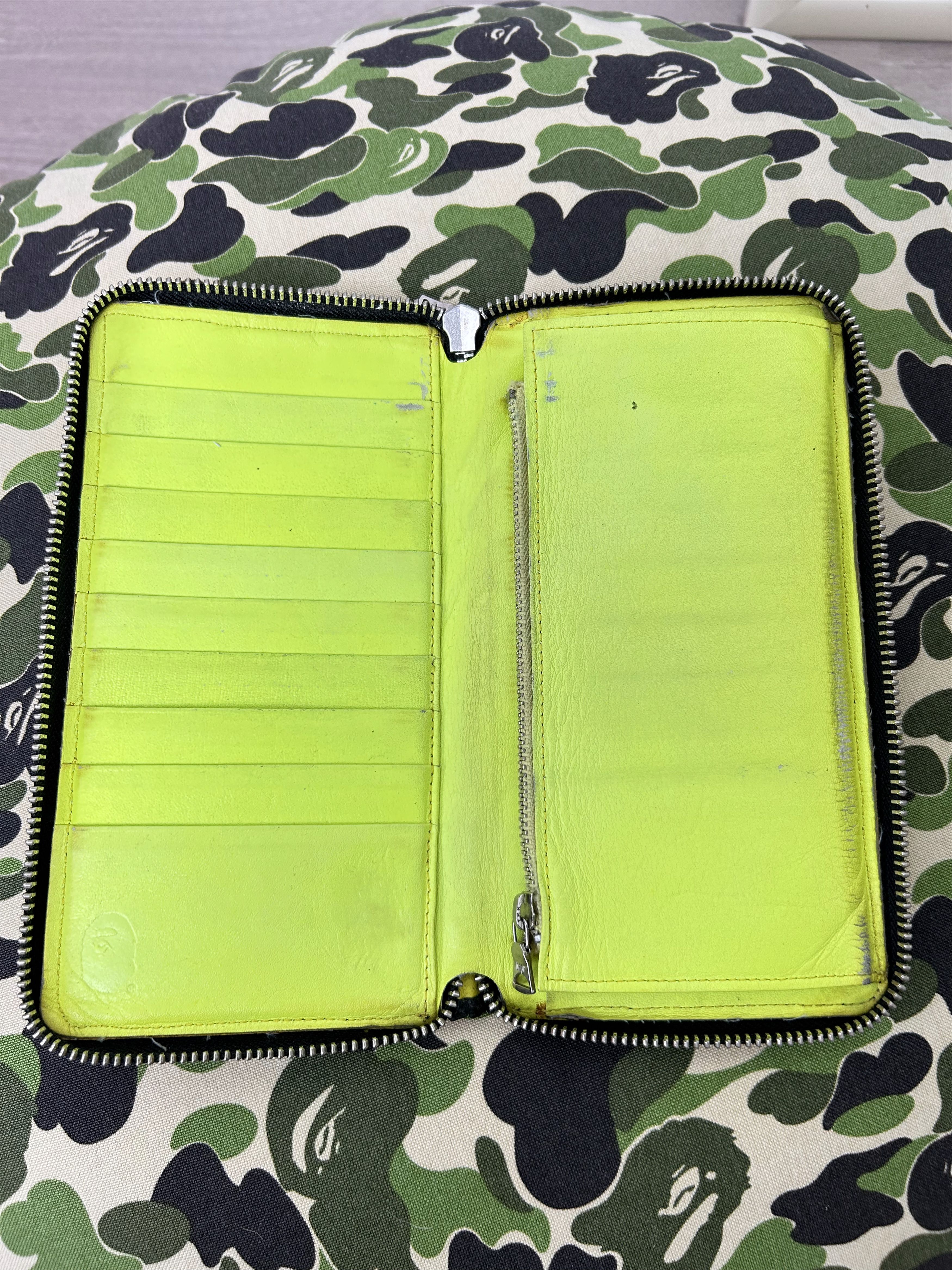 Bape Bape Sta Black Leather Zip Around Long Wallet Size ONE SIZE - 4 Thumbnail