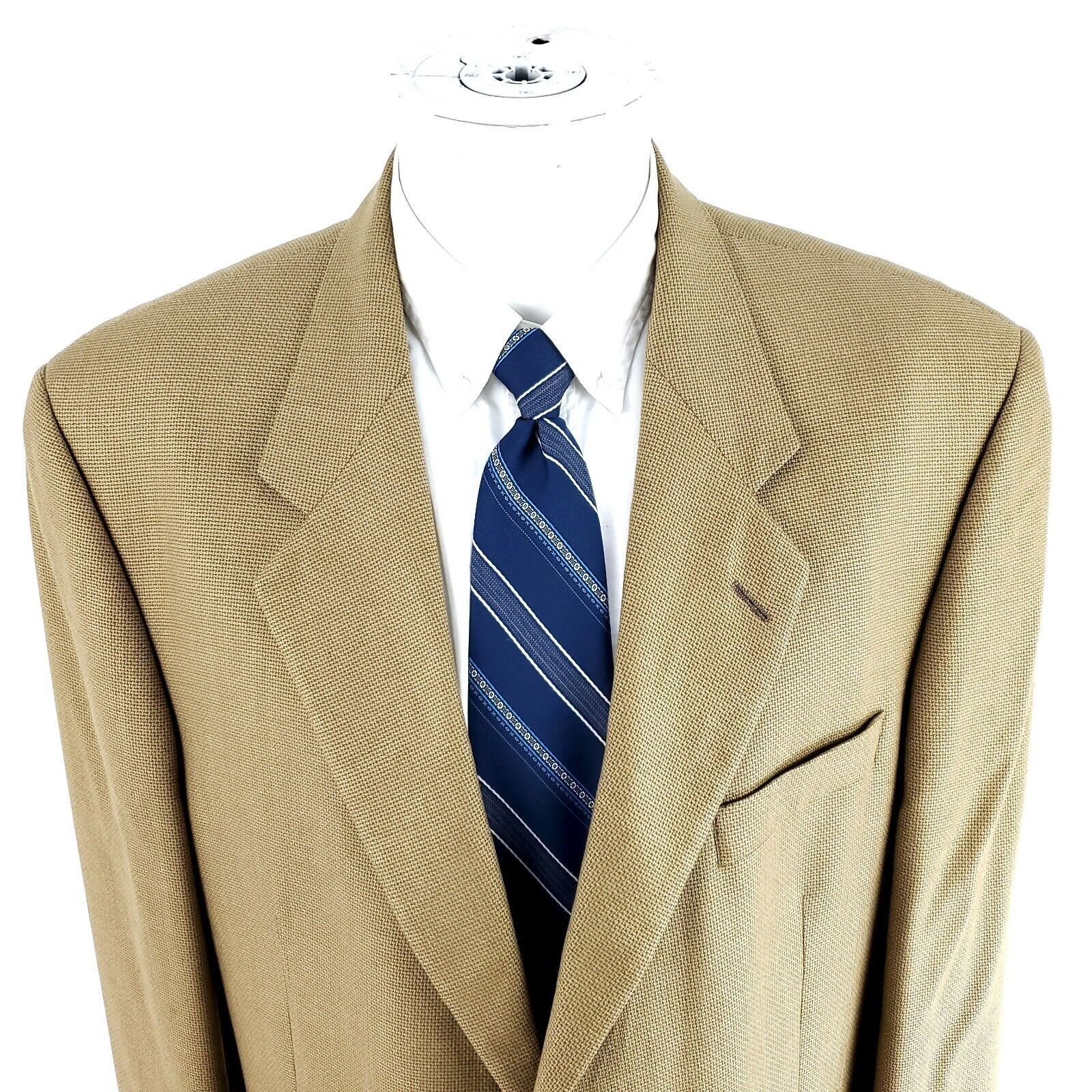Jack Victor Jack Victor Wool Silk 2 Button Sport Coat Blazer 42R Tan Bas Size 42R - 1 Thumbnail