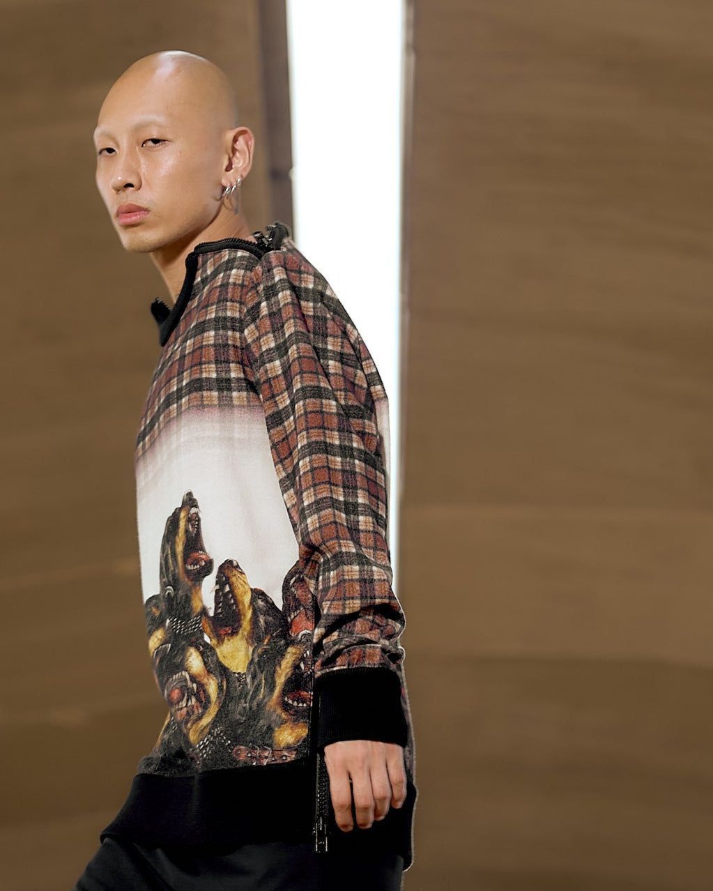 Givenchy GIVENCHY FW11 Tartan Rottweiler Sidezip Sweatshirt Size US S / EU 44-46 / 1 - 16 Thumbnail