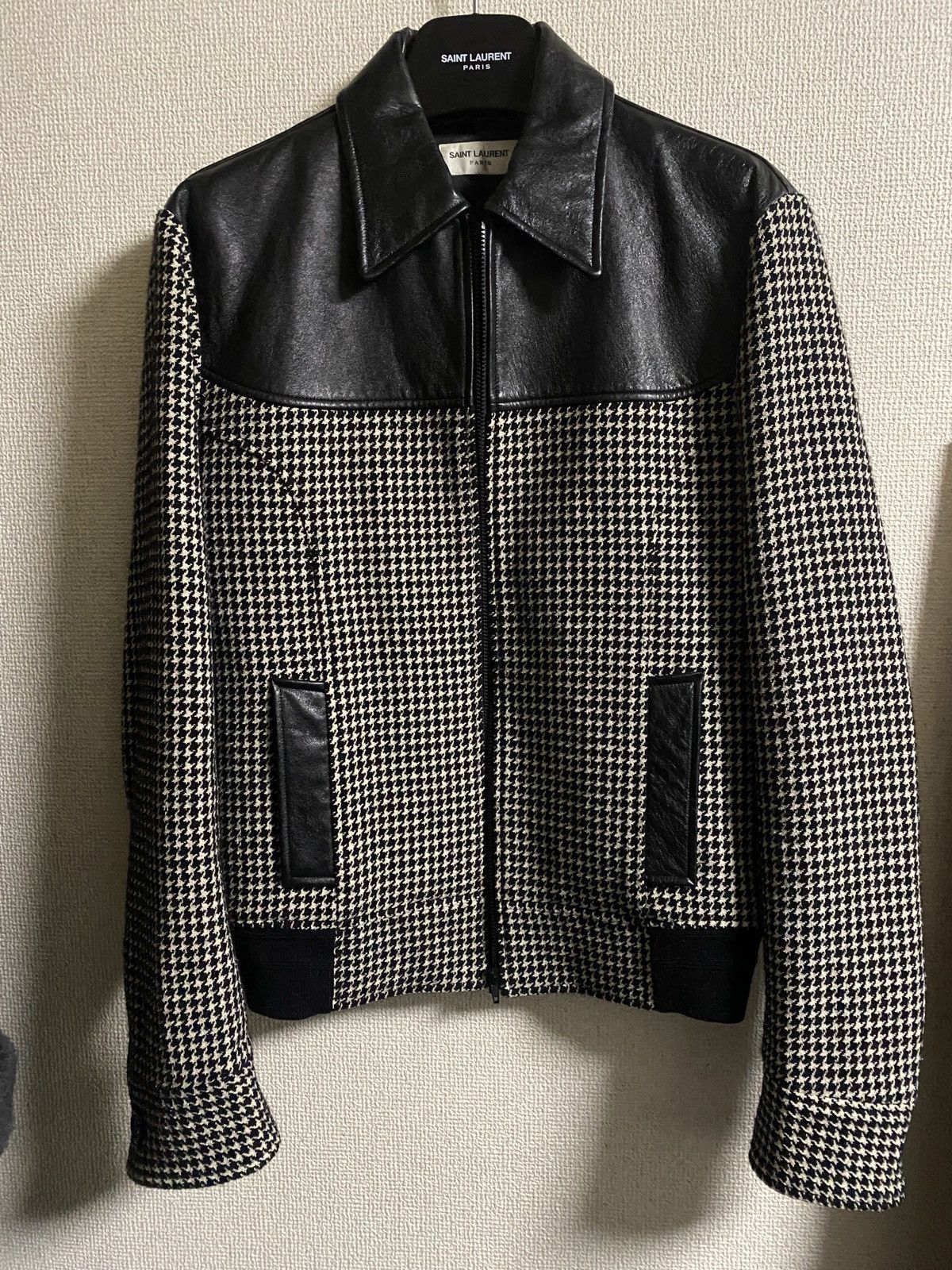 image of Aw16 Saint Laurent Paris Jacket Hedi Slimane in Black Gray, Men's (Size Medium)