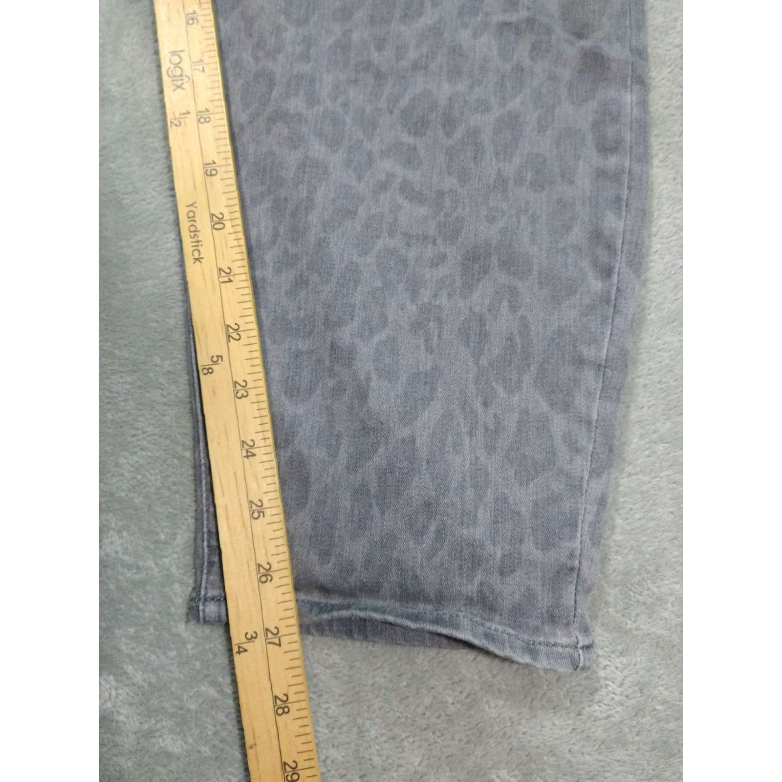 7 For All Mankind For All Mankind Jeans Womens 20 Gray Leopard Denim Ankle Skinny High Rise Jen7 Size 42" / US 20 - 5 Thumbnail