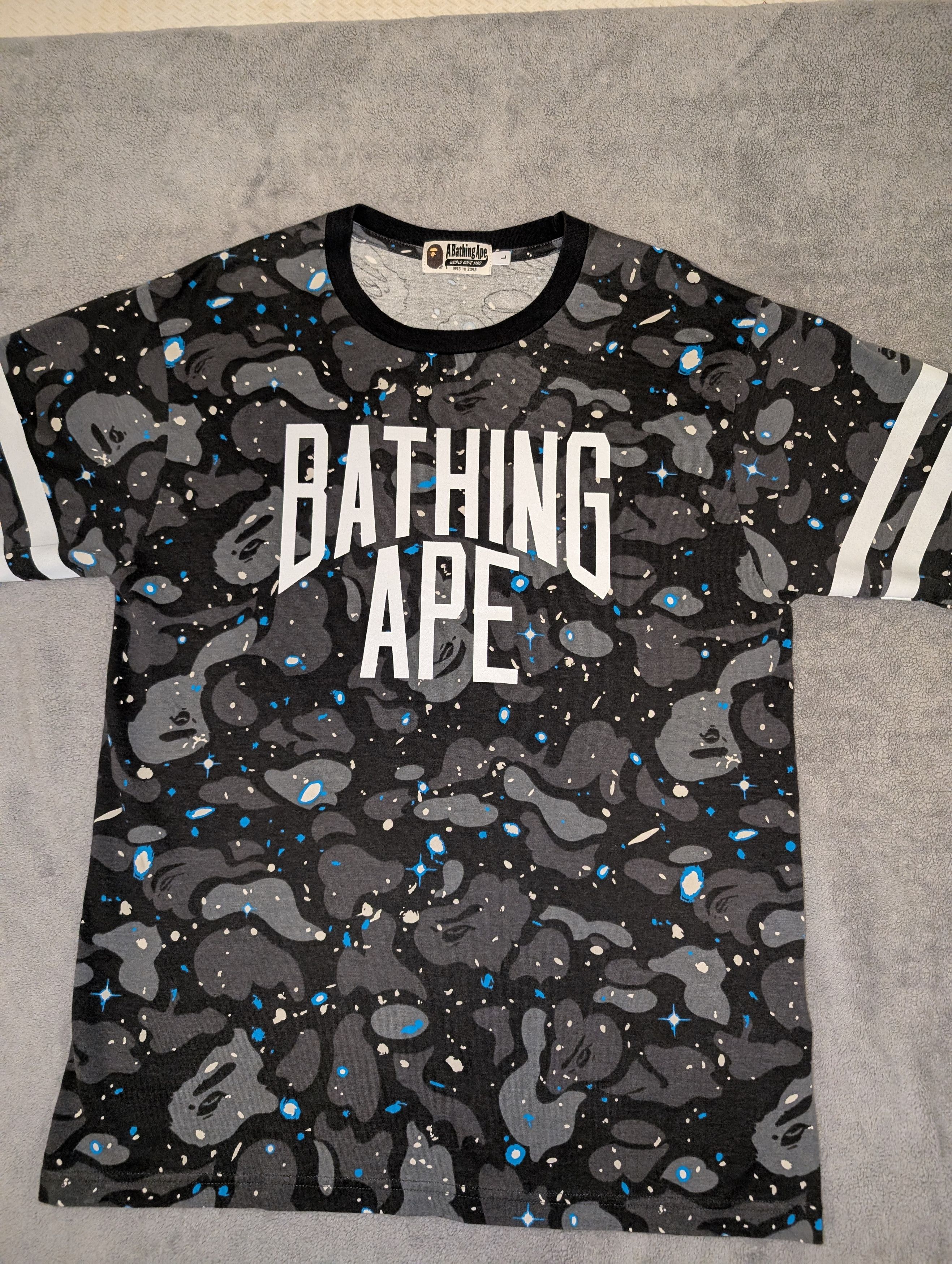 Bape BAPE SPACE CAMO FOOTBALL TEE Size US L / EU 52-54 / 3 - 1 Thumbnail