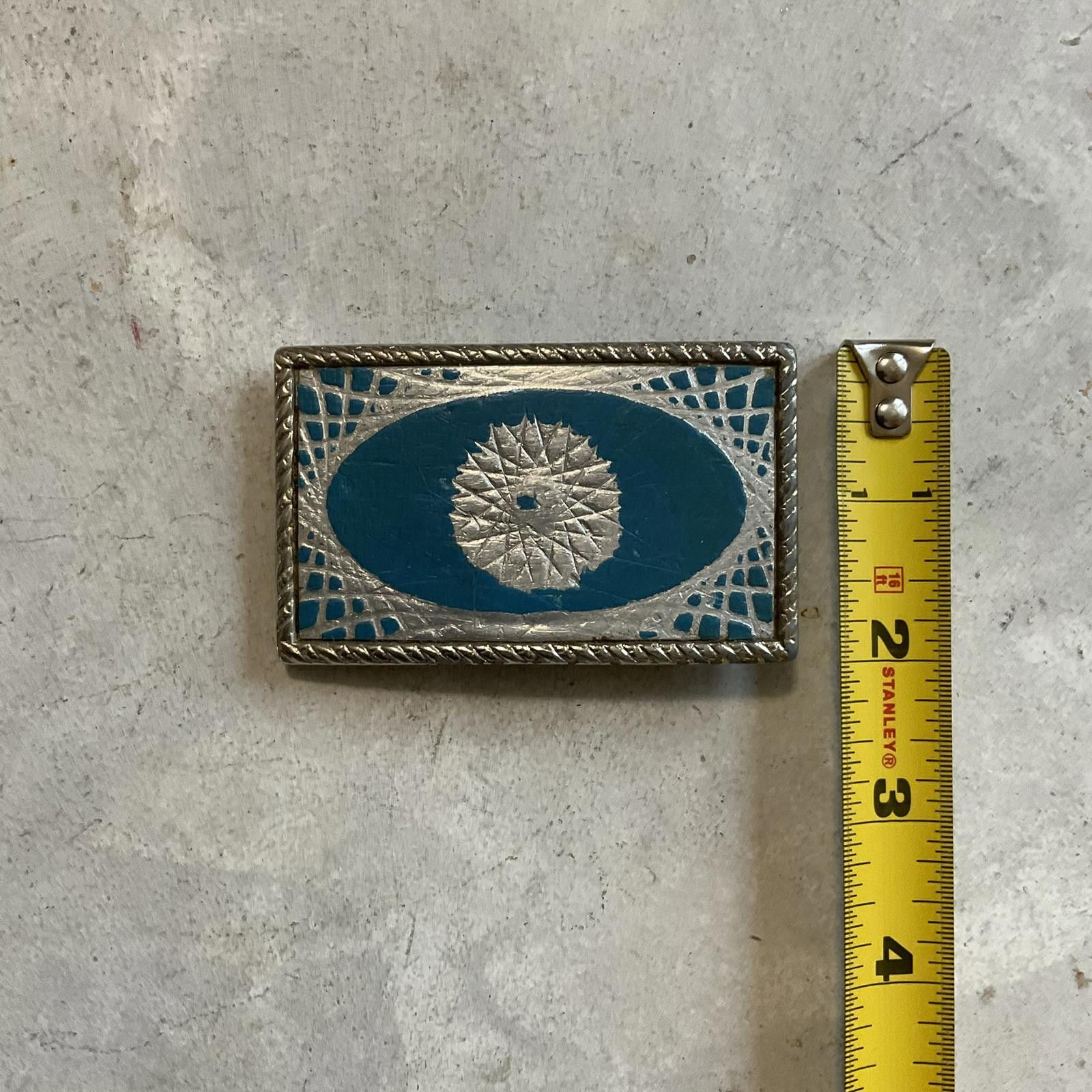 Vintage vintage mcm 60's etched starburst cowboy western belt buckle Size ONE SIZE - 4 Thumbnail