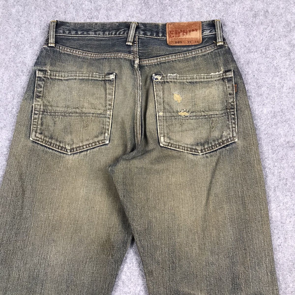 Japanese Brand RIPPED DISTRESSED RUST DENIM EDWIN JAPAN DENIM PANTS Size US 28 / EU 44 - 14 Thumbnail