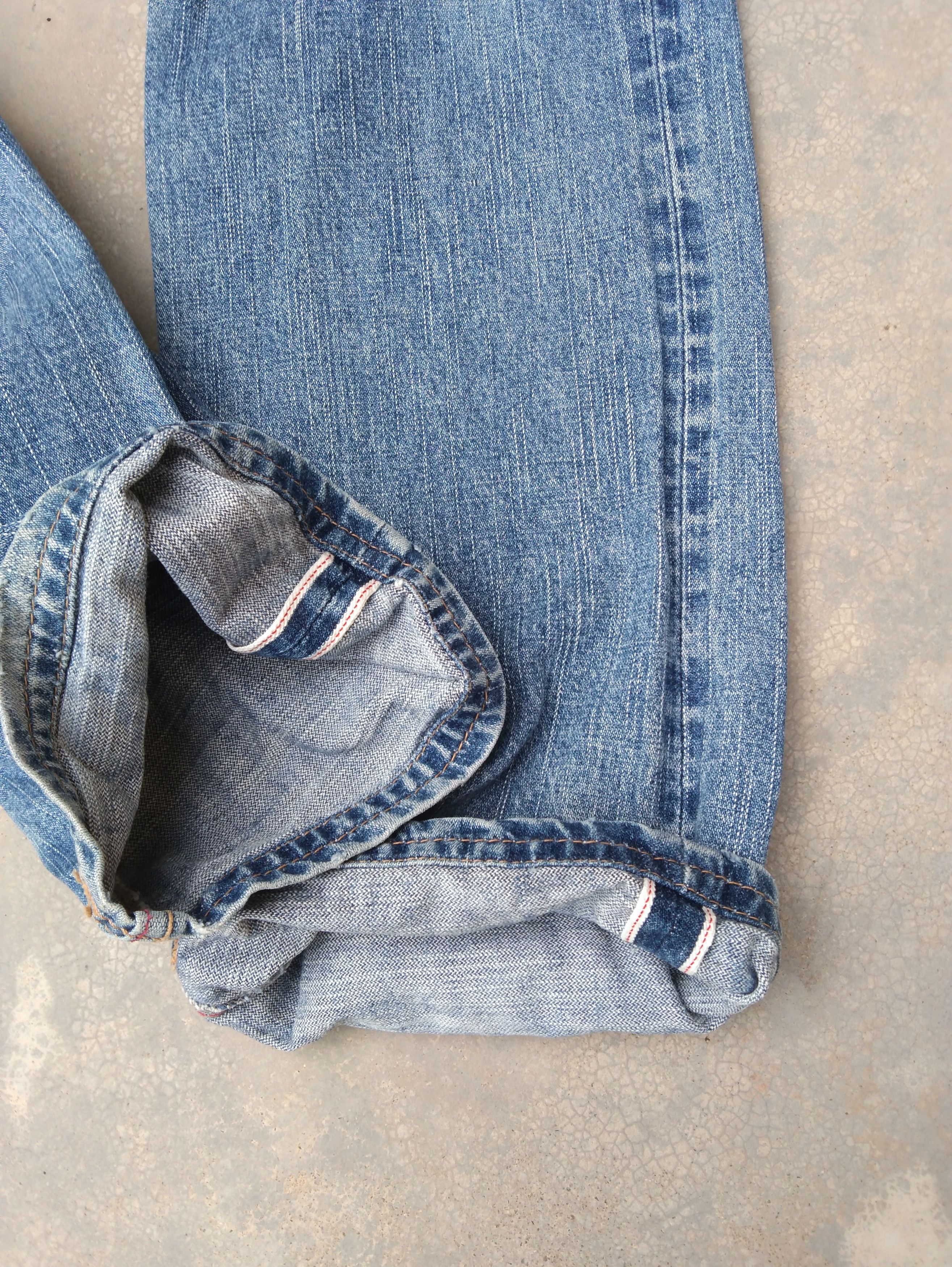 Japanese Brand Vintage Exhibitionist Selvedge Redline Jeans 33x32 Size US 33 - 3 Thumbnail