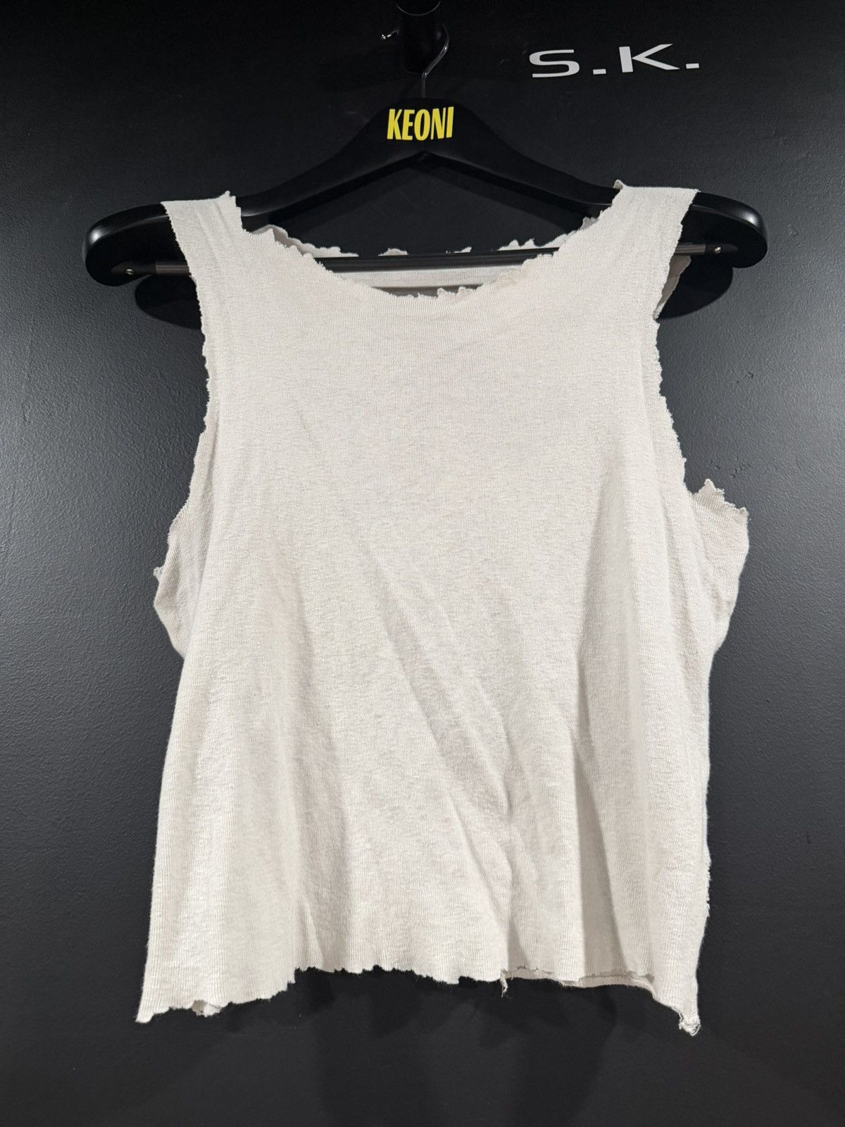RE/DONE Levi’s RE/DONE White Grunge Muscle Fit Baby Tee L Size US L / EU 52-54 / 3 - 5 Thumbnail