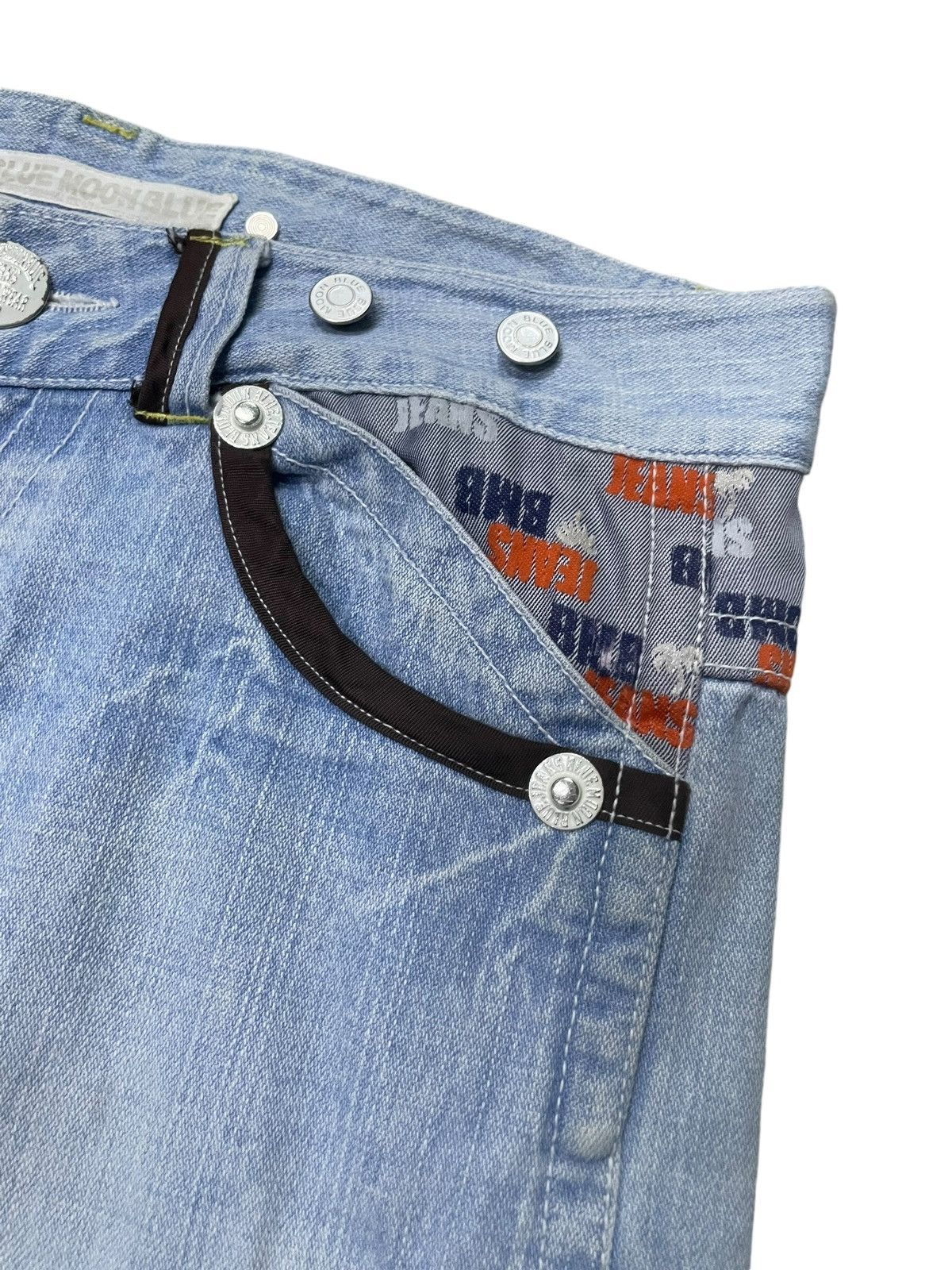 Hysteric Glamour × Japanese Brand × Red Monkey Blue Moon Japan Flared Wide Leg Cargo Jeans Low Rise Size US 32 / EU 48 - 7 Thumbnail