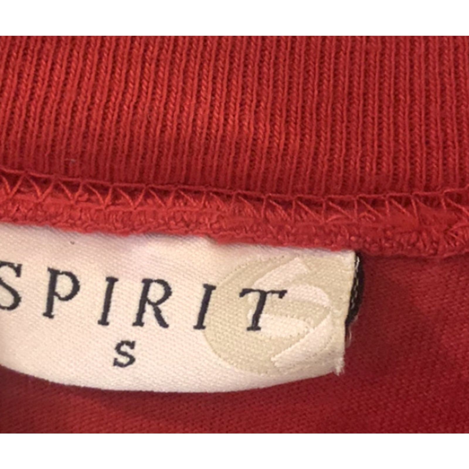 ESPIRIT VINTAGE Made In USA Spirit Jersey Shirt Womens Small S Red USA Long Sleeve Crew Neck 28 inch 23 inch Pit to Pit Spirit Wearing Theme Basic T-Shirt Size S / US 4 / IT 40 - 3 Thumbnail